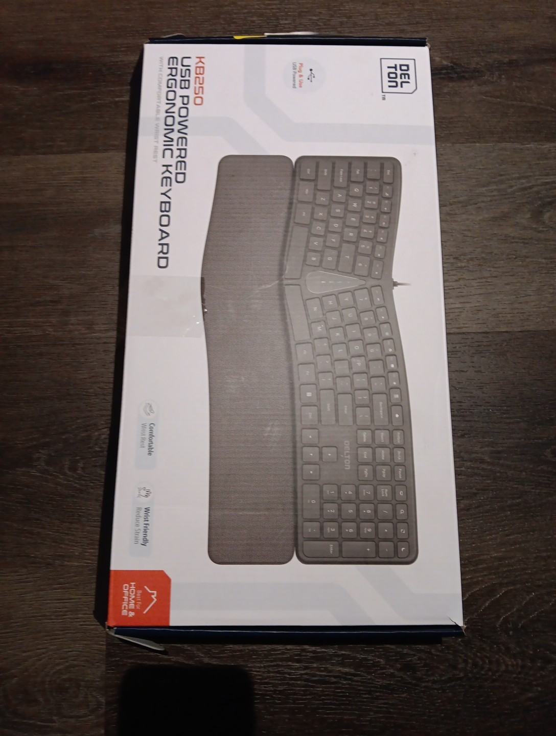 Delton KB250 Ergonomic Wired Keyboard - Black