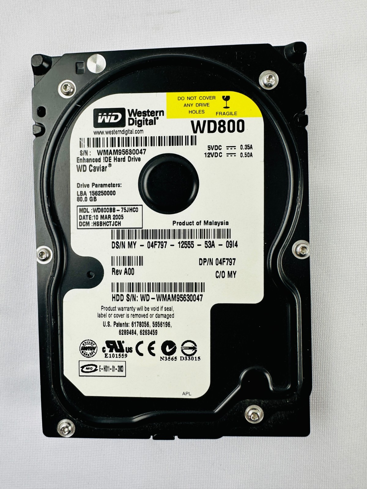 Western Digital WD800BB-75JHC0 Hard Drive