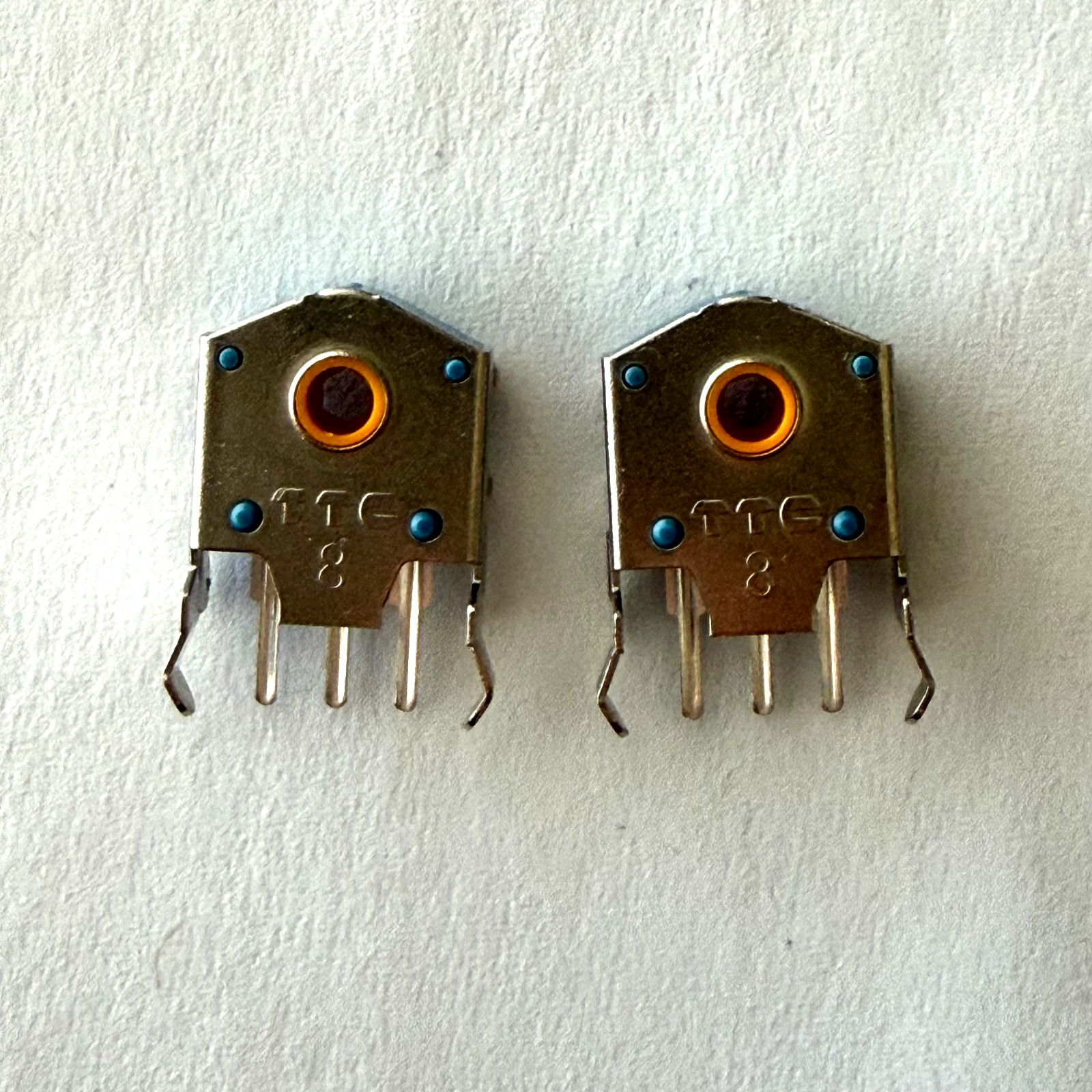 Lot of 2: 8mm TTC Gold Core Dust Proof Mouse Scroll Wheel Encoder