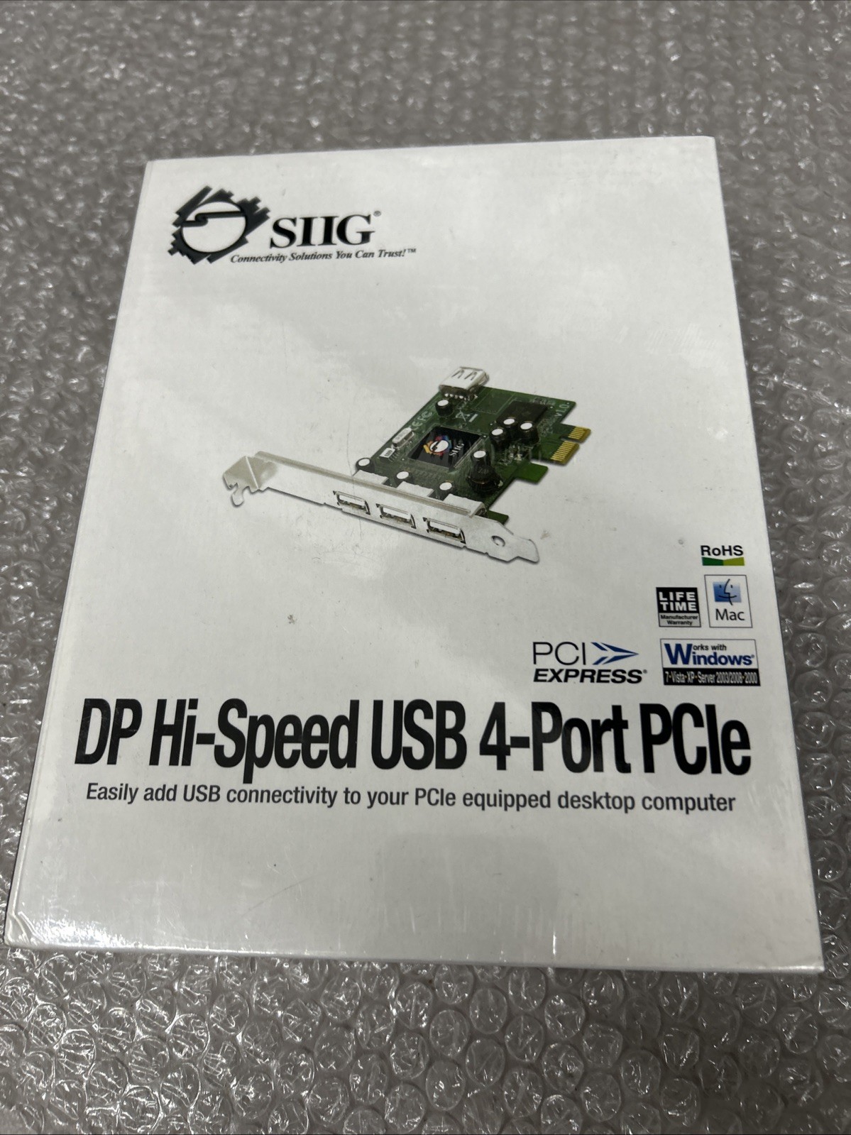 SIIG JU-P40112-S1  DP High Speed USB 4-Port PCIe Card - UNUSED IN UNOPENED BOX