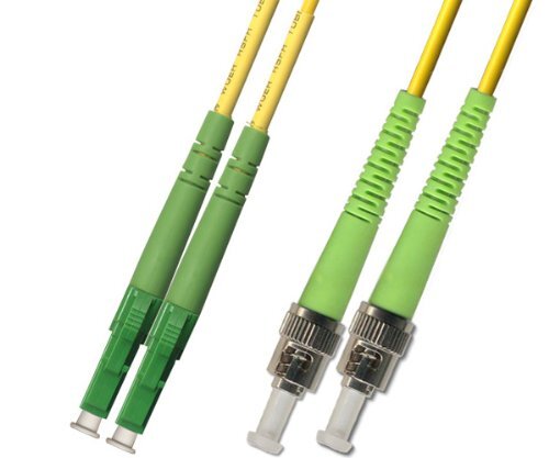 15M Singlemode Duplex Fiber Optic Cable 9/125 LC APC ST Patch Cable Patch Cord