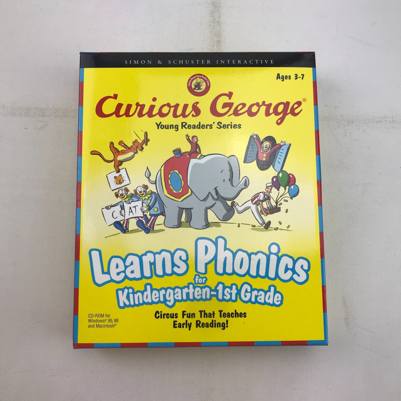 Curious George Learns Phonics Kindergarten-1st Grade Young Readers CD-ROM Ages 3