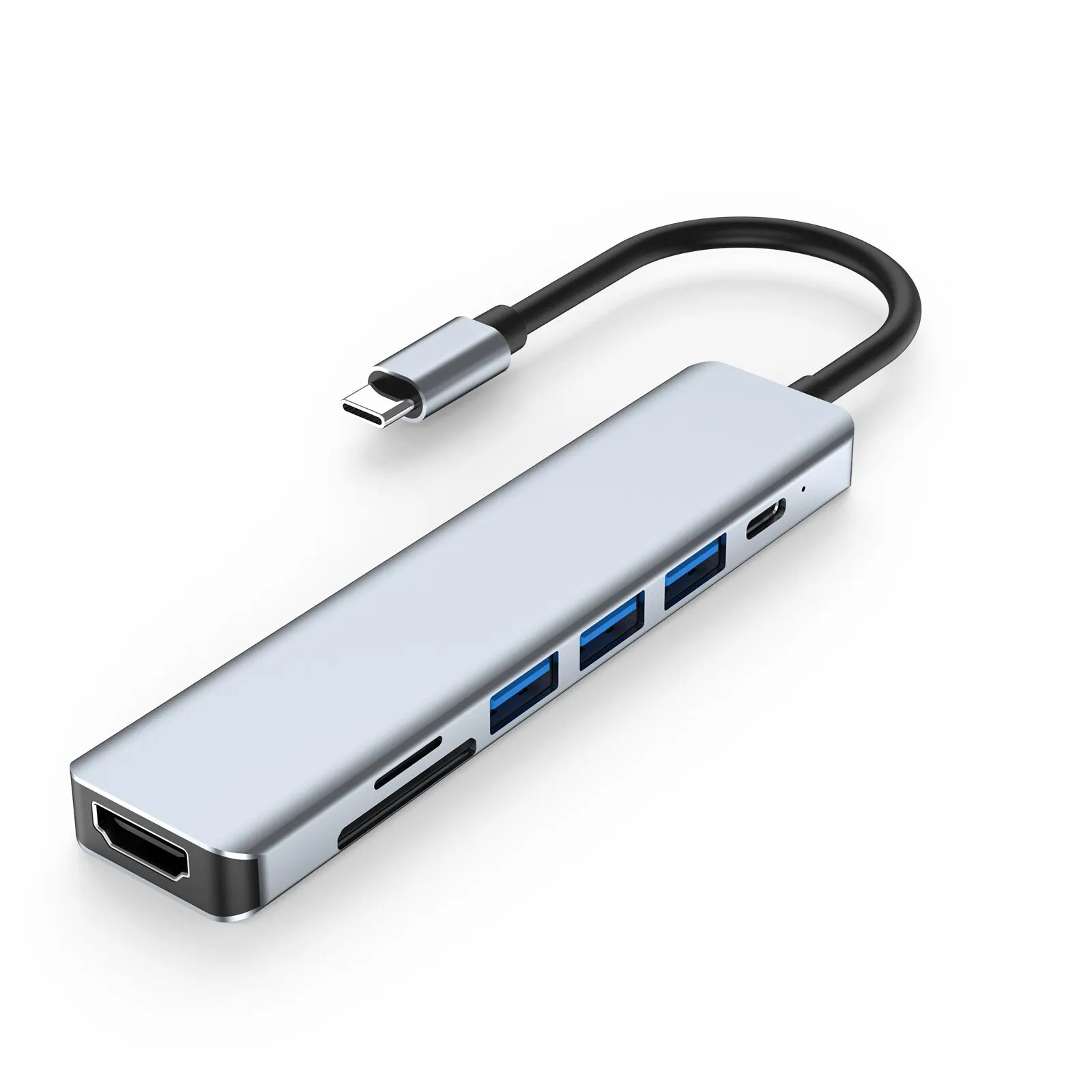 Coolcirc 7 In 1 Type C Aluminum Alloy USB HUB To HDMI-Compatible USB3.0/2.0 Adap