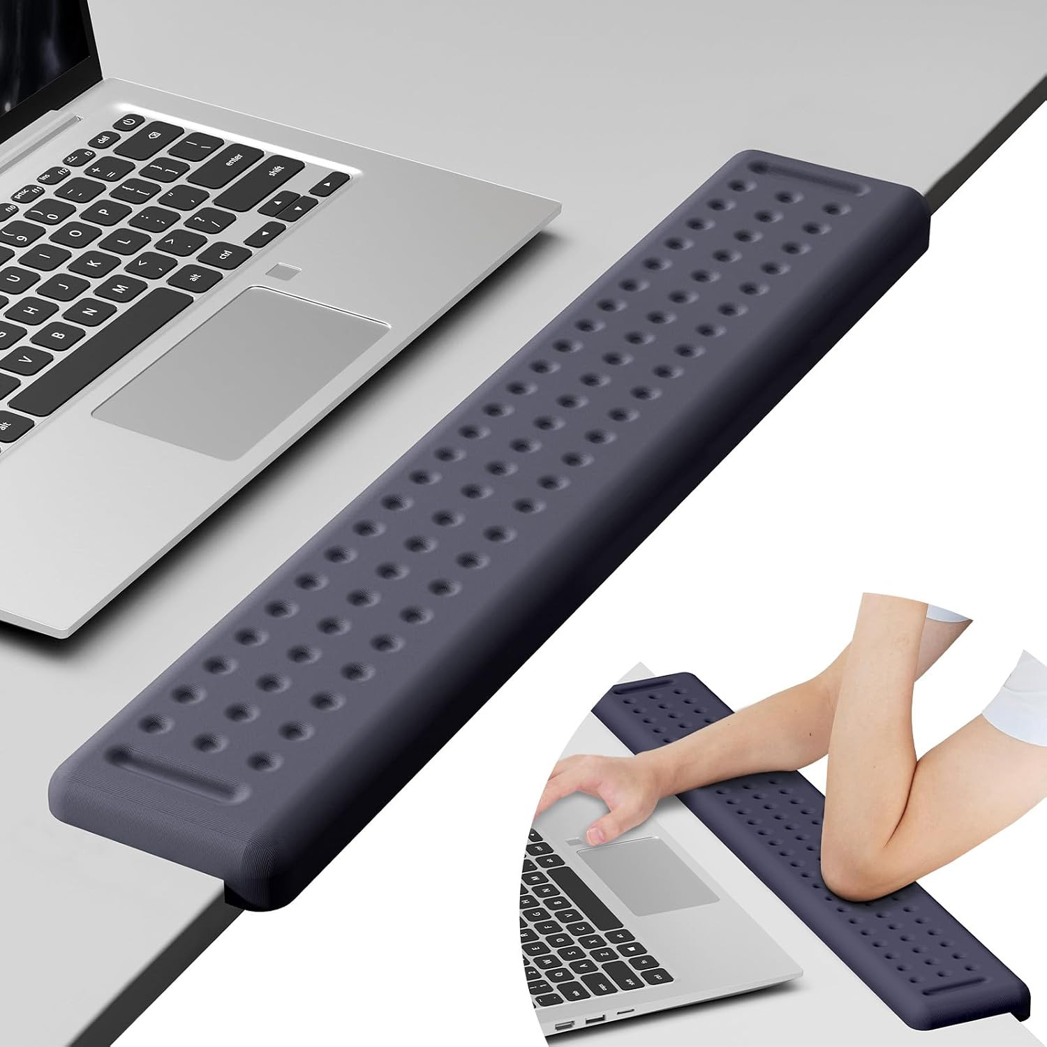 L-Shaped Desk Long Wrist Rest Elbow 60CM, Deep Blue Arm Rest