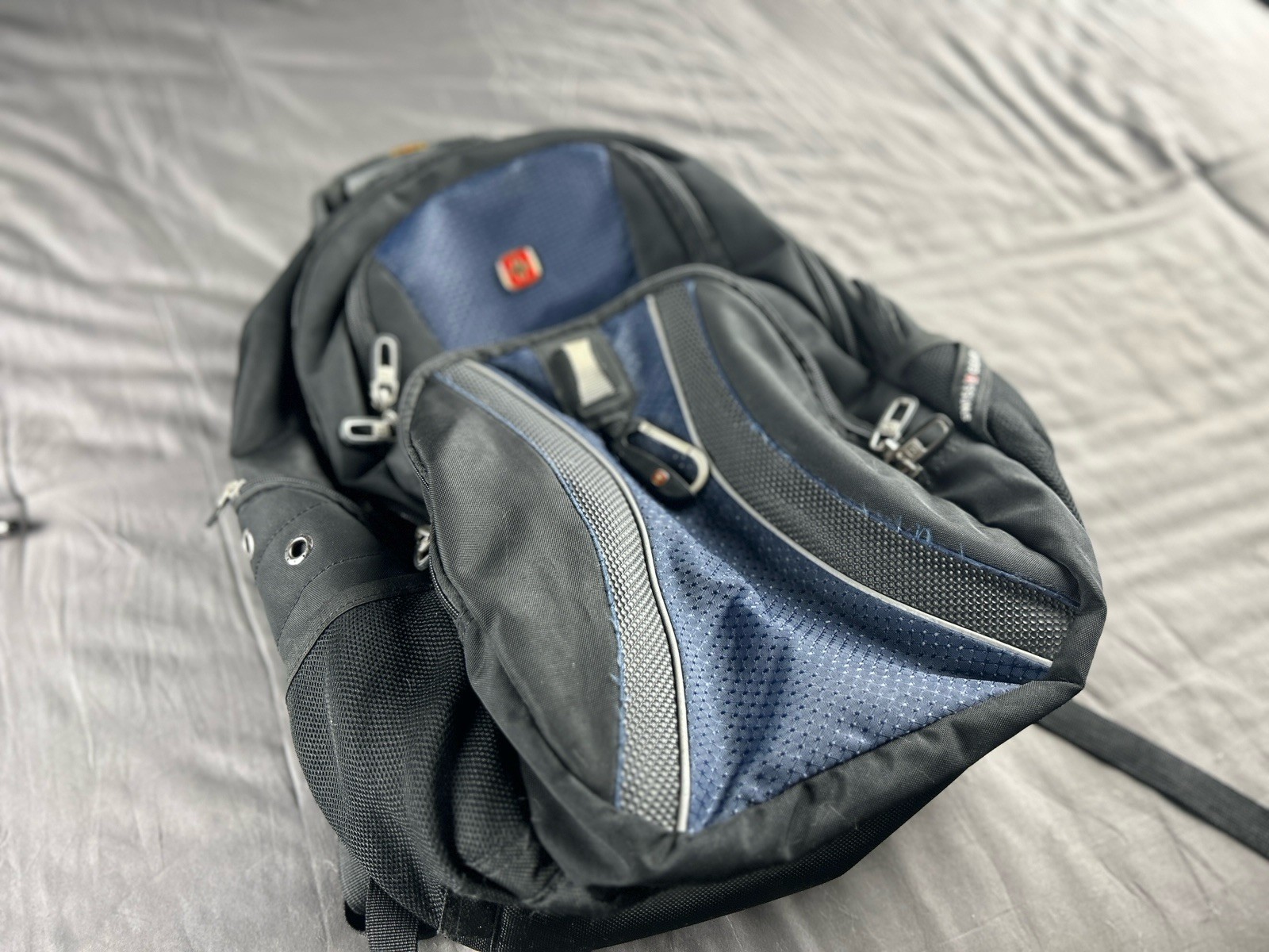 Swiss Gear Airflow Scan Smart Laptop Tablet Backpack Blue And Black Next Day Shp