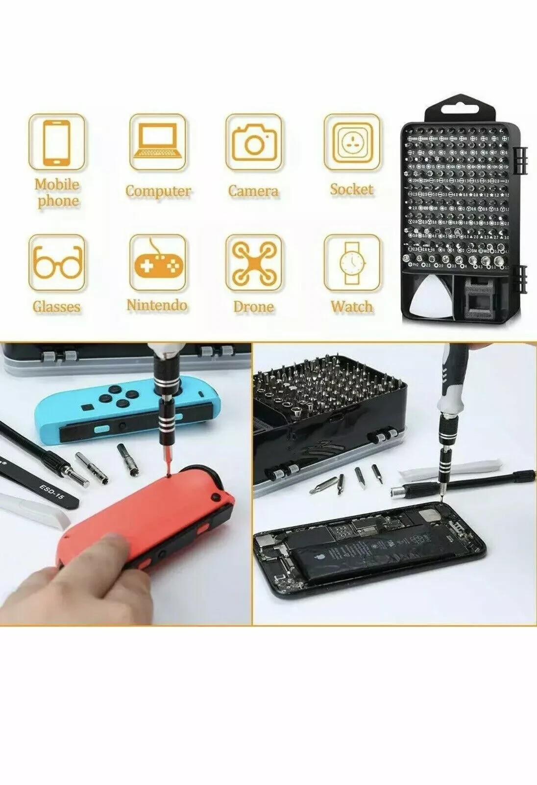 Screwdriver Set Tech Tool Kit  Repair MacBook Laptop PC, Mini Pads iPod, Tablets