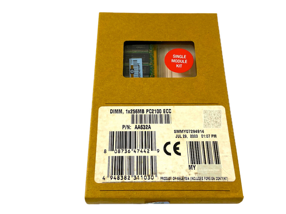 AA632A I Genuine HP Compaq DDR SDRAM Memory Module 256MB (1 x 256MB) BRAND NEW