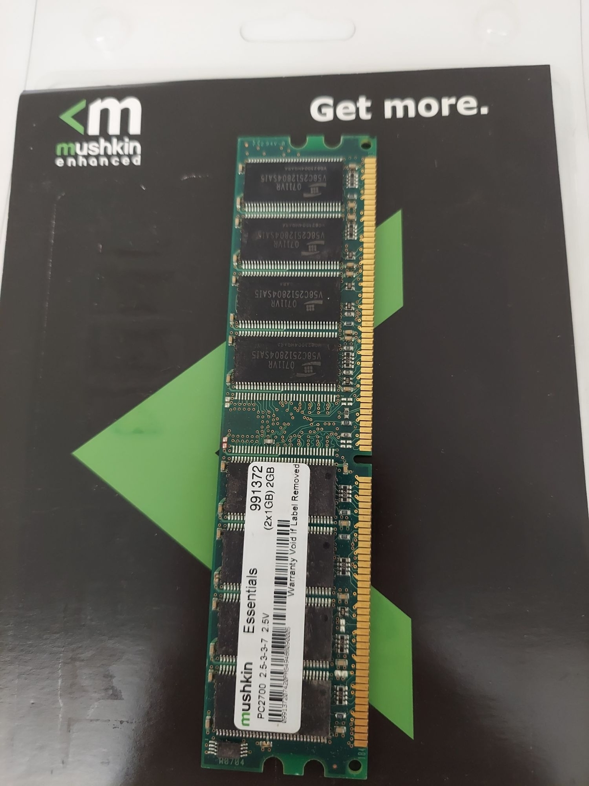 Mushkin Enhanced Essentials 1GB 184-Pin DDR SDRAM DDR 333 (PC 2700) - 991372