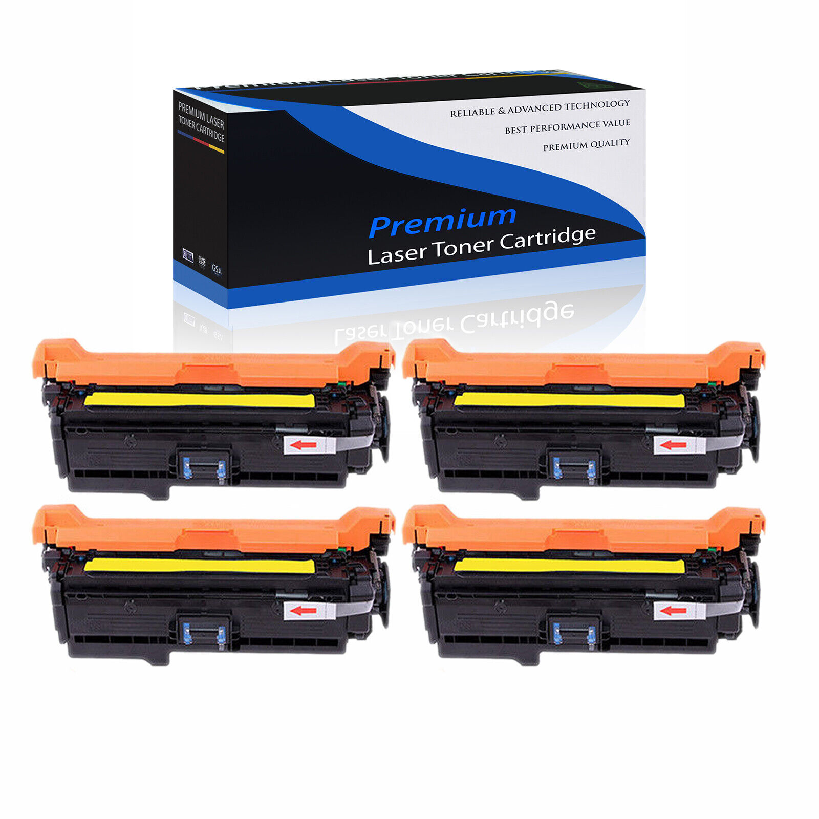 4PK Yellow CE262A 647A Toner for HP LaserJet CP4525N CP4025 CP4025N CP4520