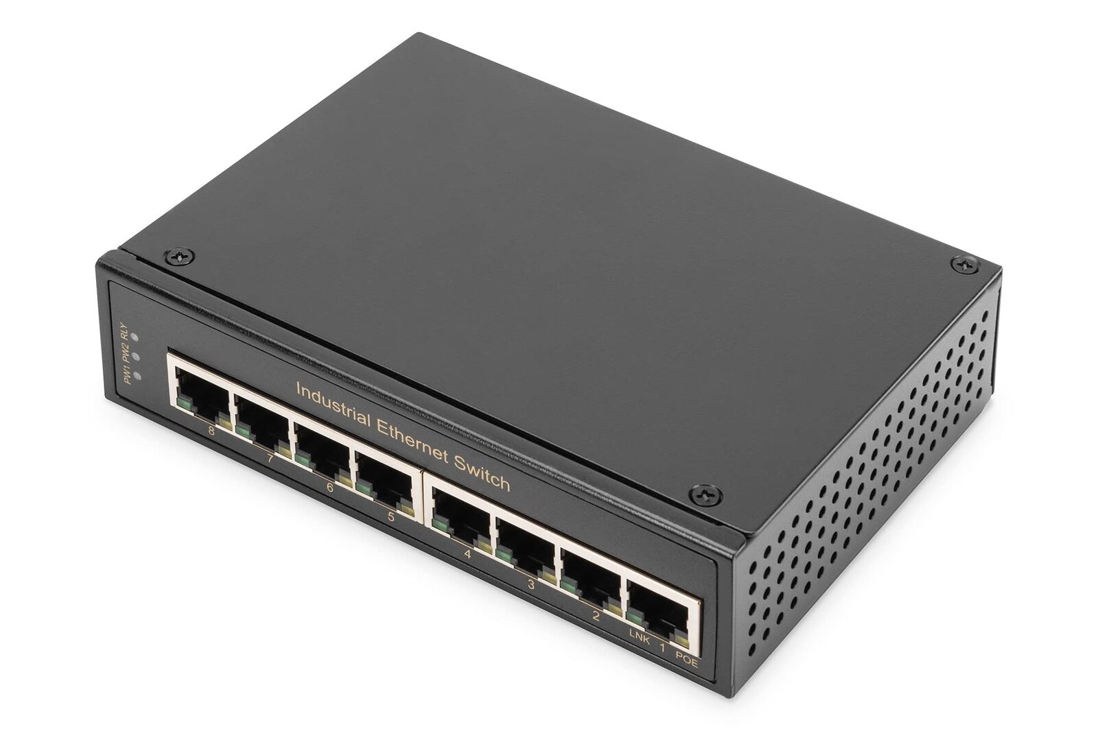DIGITUS Netzwerk-Switch 8-Port - Hutschiene oder Wand-Montage - Gigabit Ethernet
