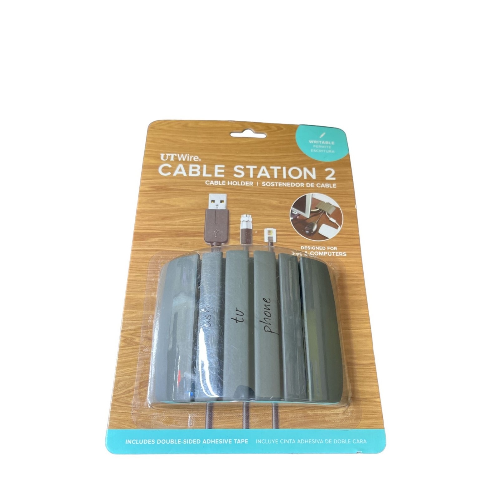 UT Wire Cable Station-2 Mountable Cable Organizer Cable Holder Gray