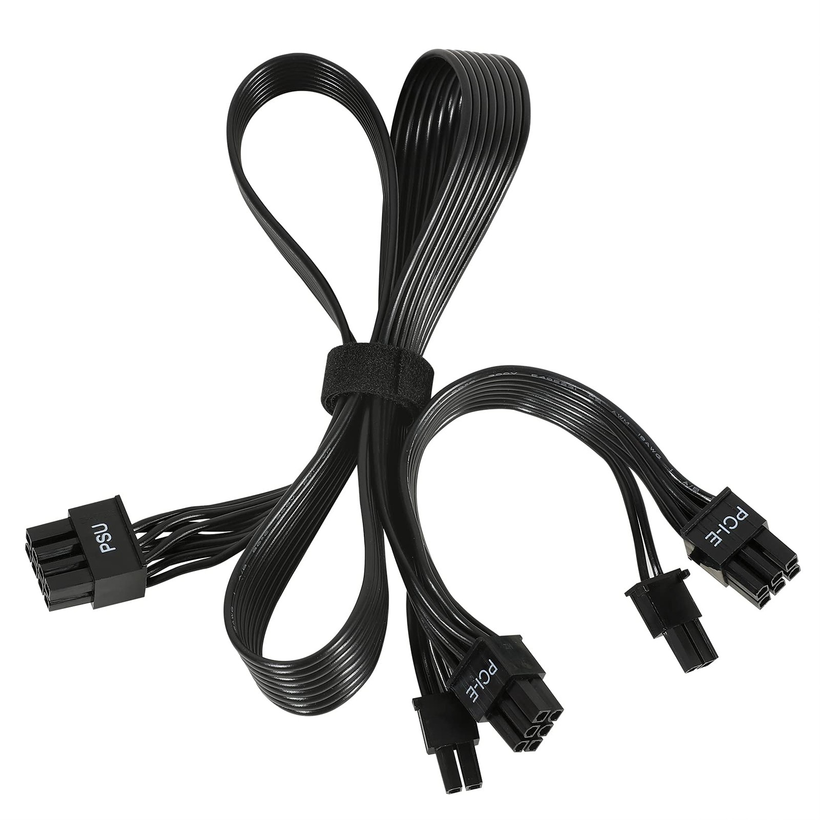 PCIE Cable for Corsair, 65CM 8 Pin to Dual 6+2 Pin PCIE Power Cable for Therm...