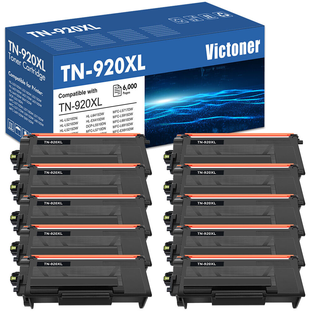 10PK TN920XL Compatible for Brother TN920 Toner HL-L5210DW L5215DW MFC-L5715DW