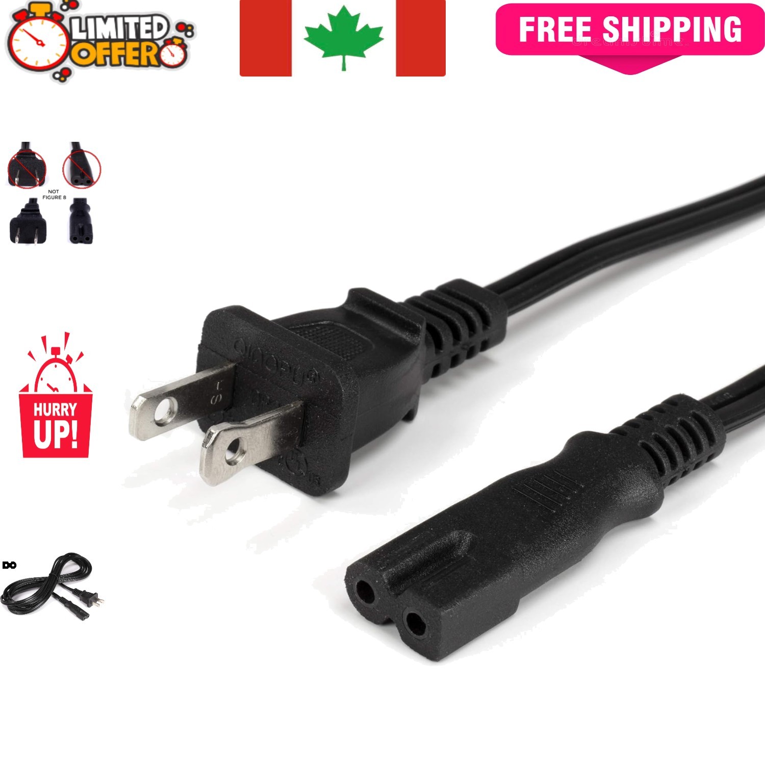 High-Quality 10 Foot Copper Core Power Cord - Perfect for Gaming & Audio Devices