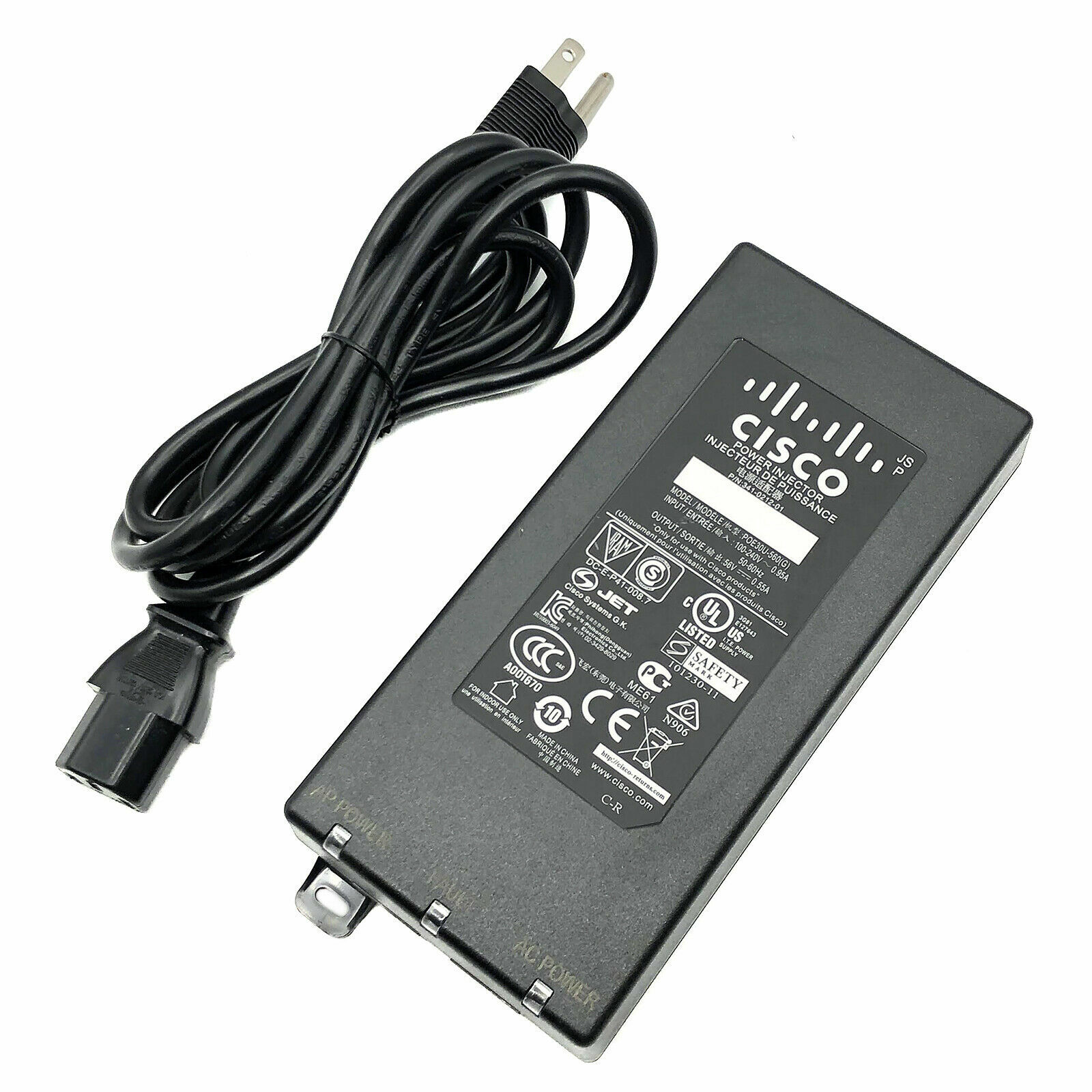 Original Cisco Meraki MA-INJ-4-US Power Injector 802.3at PoE 56V OEM