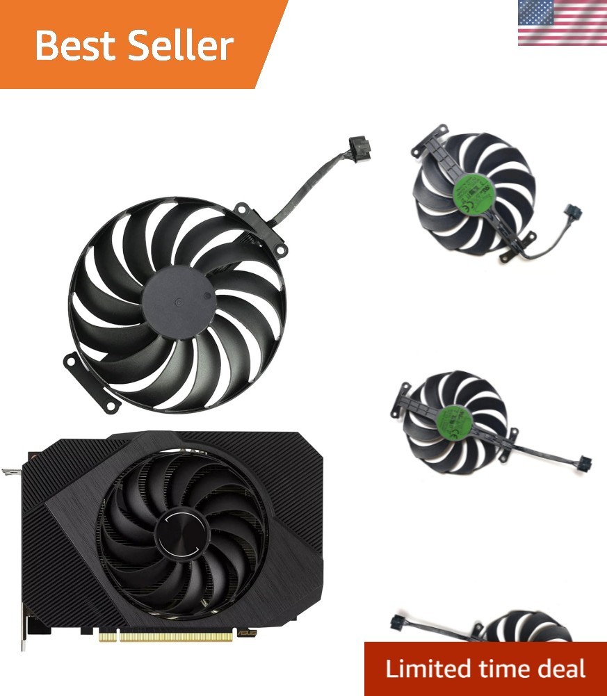 95mm 6-Pin GPU Fan Replacement for ASUS RTX 3050/3060 – Whisper Quiet Operation