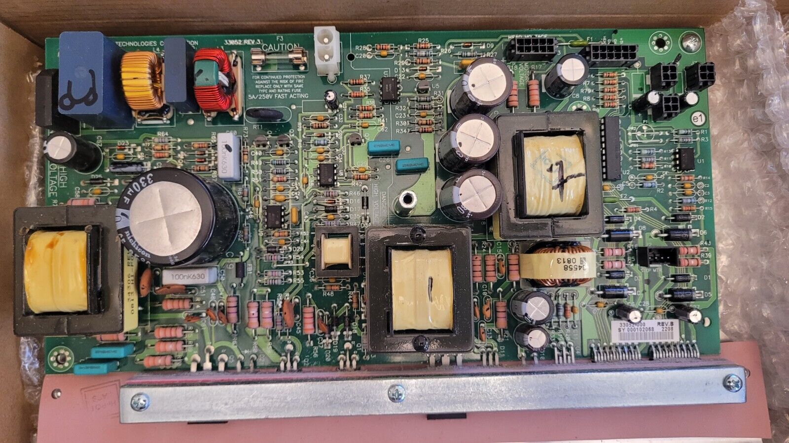 Zebra 33052 REV 3,  Power Supply Board for 105SL Label Printer