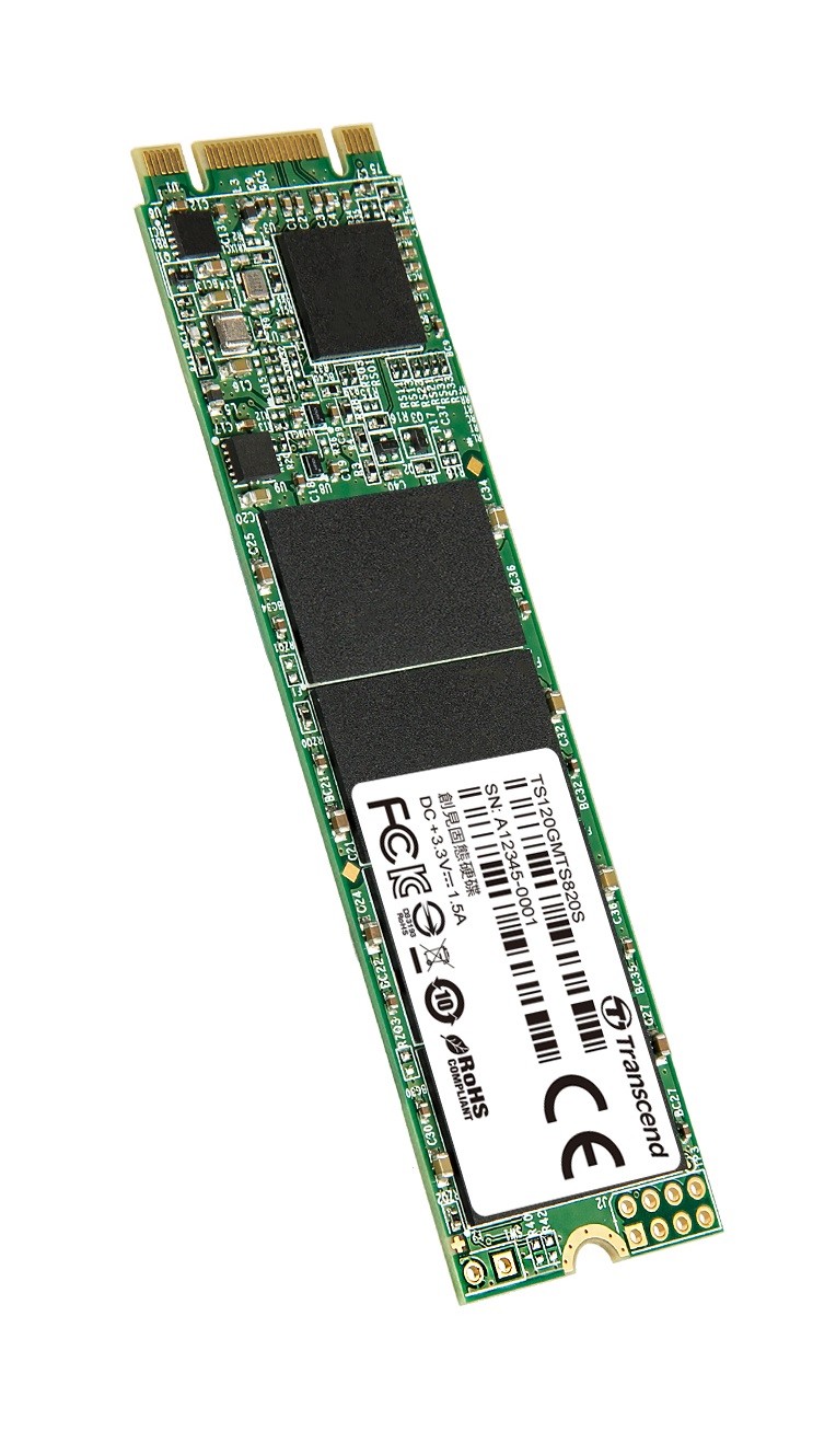120GB Transcend M.2 SATA III 6Gb/s SSD MTS820S 3D TLC Flash 80mm Form Factor