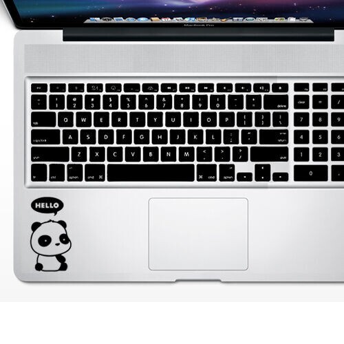 Cute Hello Panda Sticker Decal for Macbook Laptop Trackpad iPad Cup Mug Phone