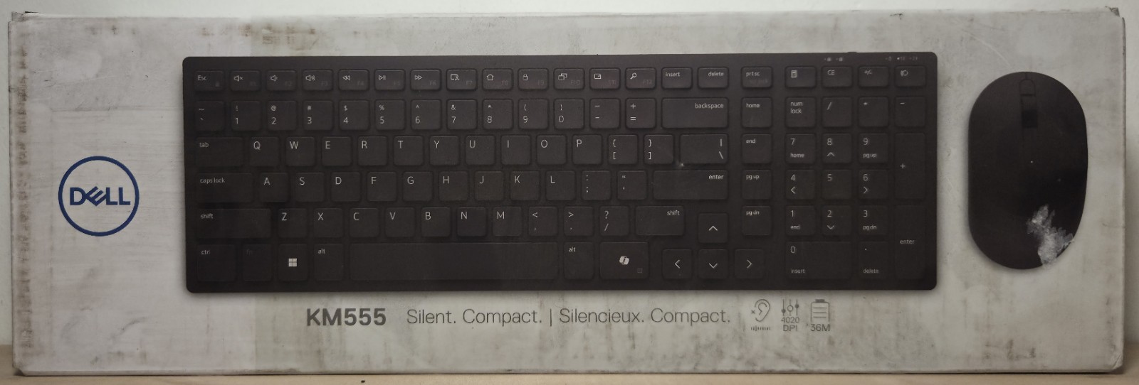 Dell KM555 US Silent Compact Keyboard & Mouse 05V5M - New OB