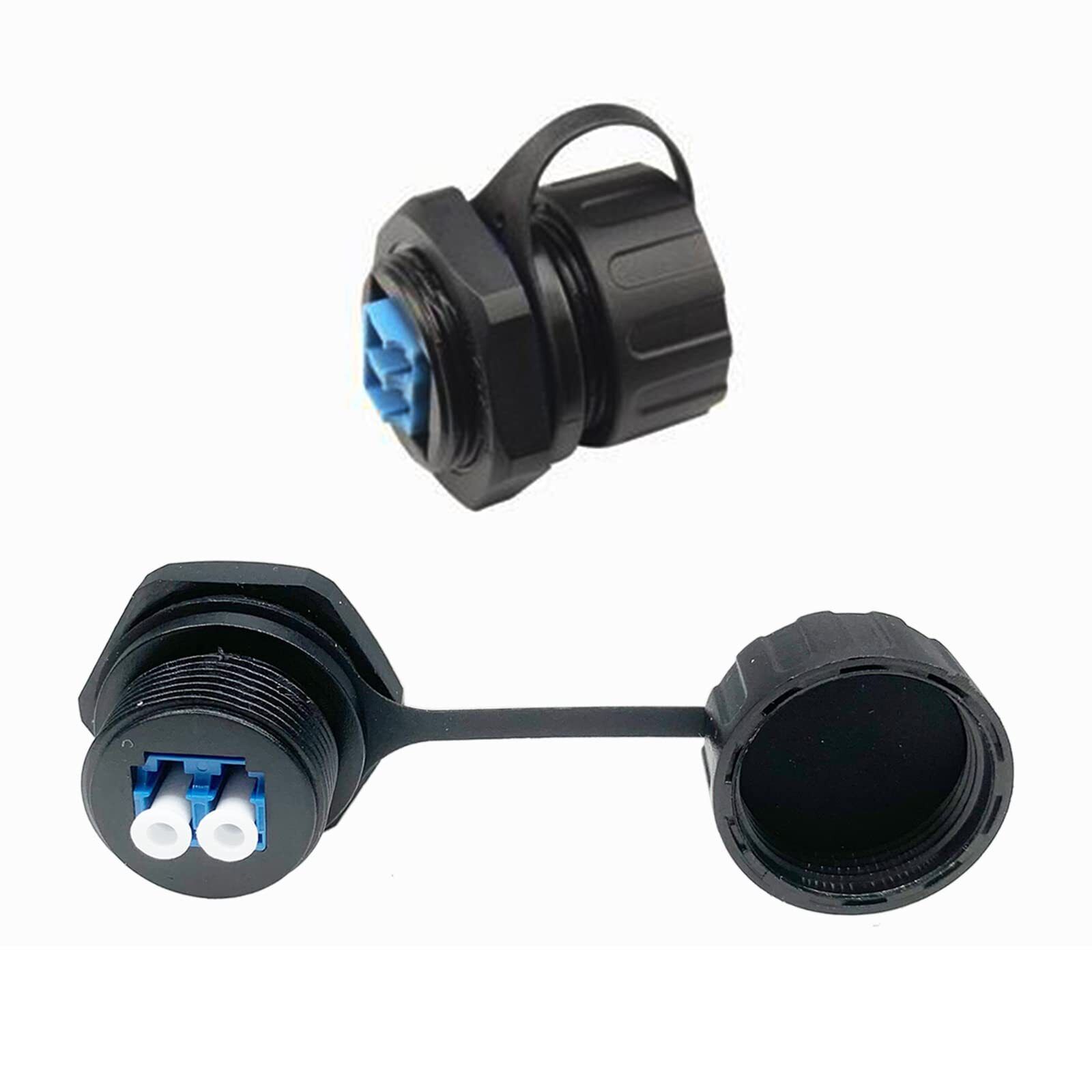 2PCS Fiber Optic Coupler,LC to LC Duplex Multimode LC Fiber Optic Waterproof ...