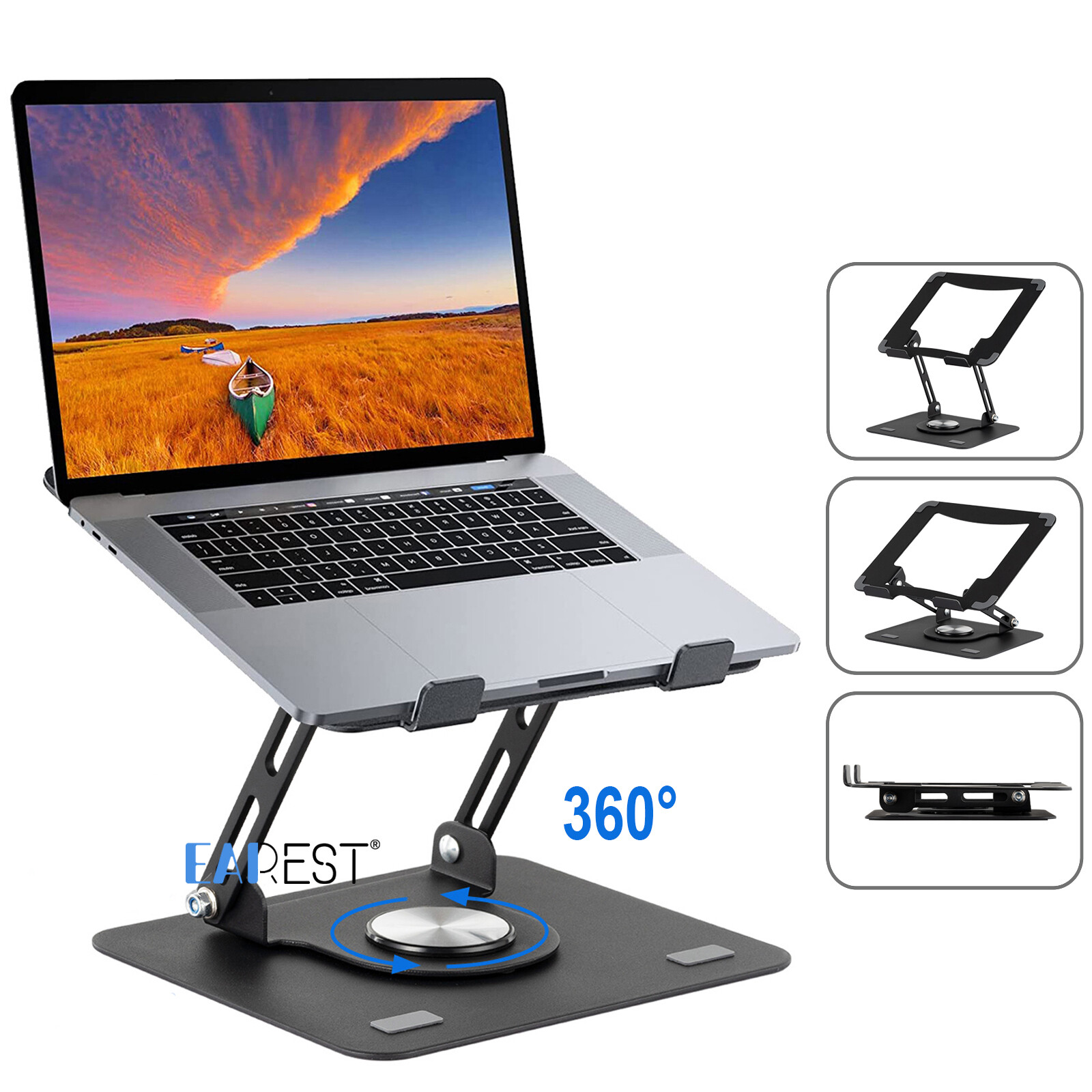 360° Metal Laptop Stand Riser Foldable Notebook Computer Holder Desk  Adjutable
