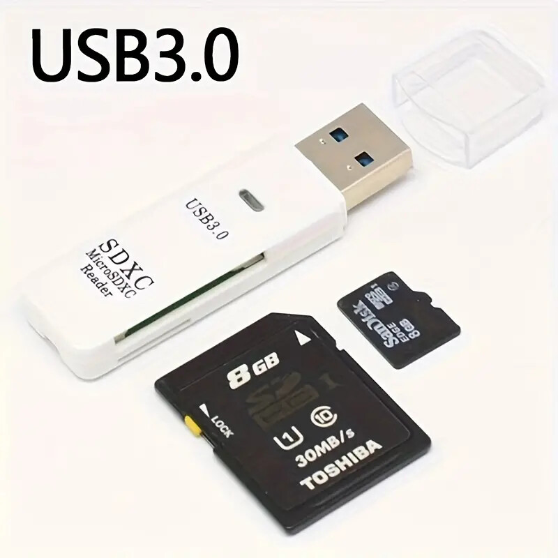 1 pc white USB 3.0 Micro SD SDHC TF Card Reader Memory Adapter for PC Laptop