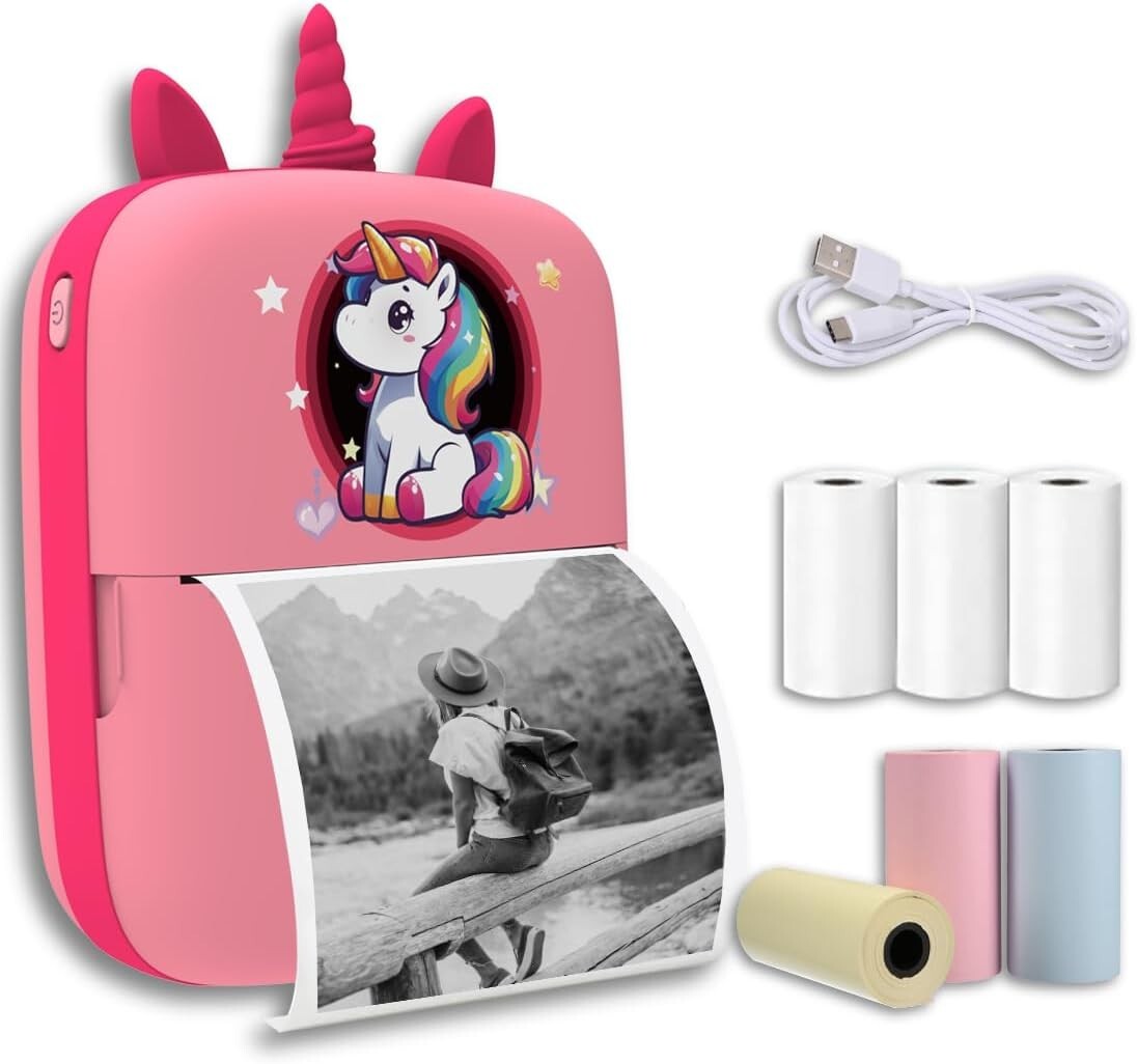 Darkant Stick Printer, Mini Thermal Printer, Portable Pocket Inkless Sticker for