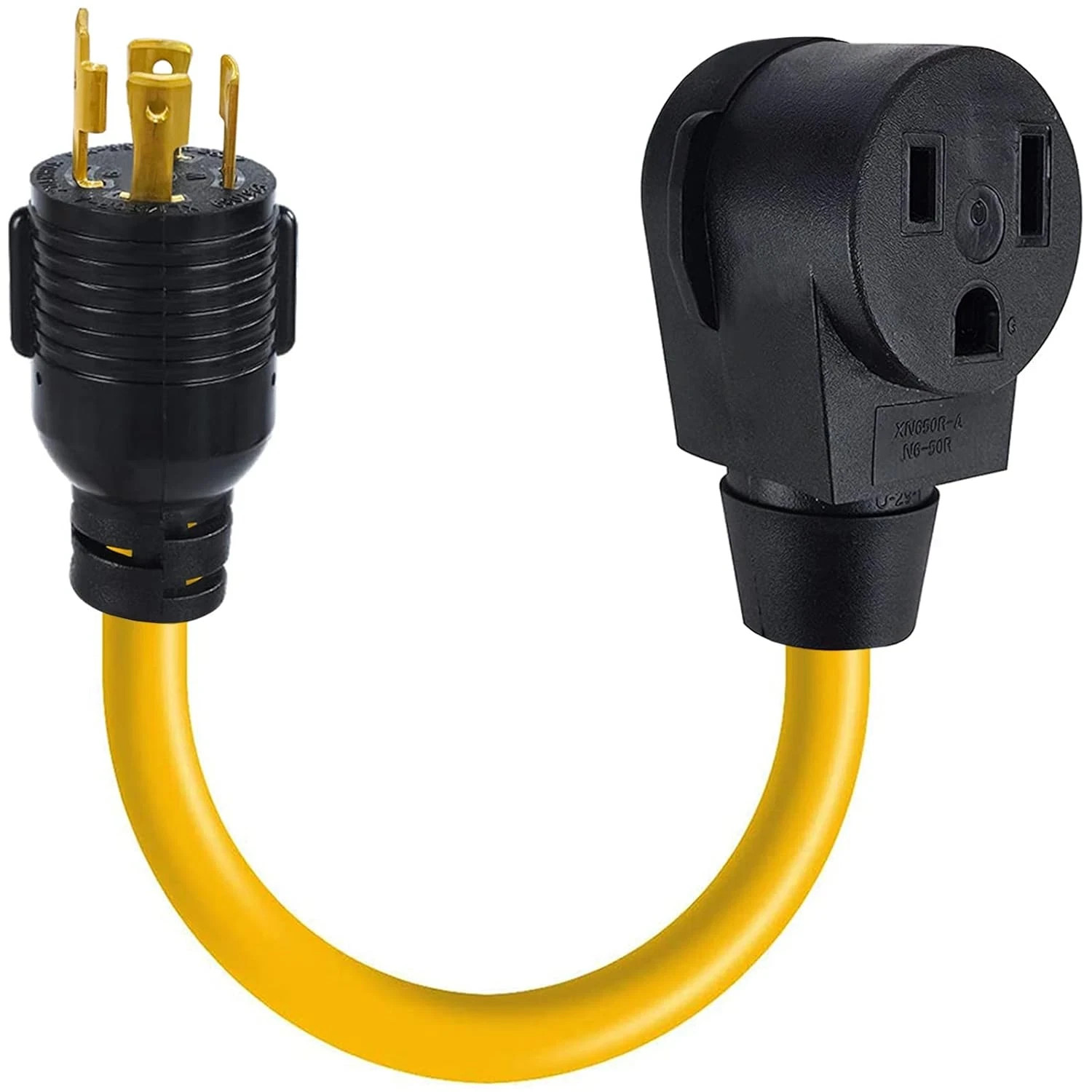 NEMA L14-30P to 6-50R Adapter Plug Power Cord, 30 Amp to 220V, 10AWG, 1.5FT