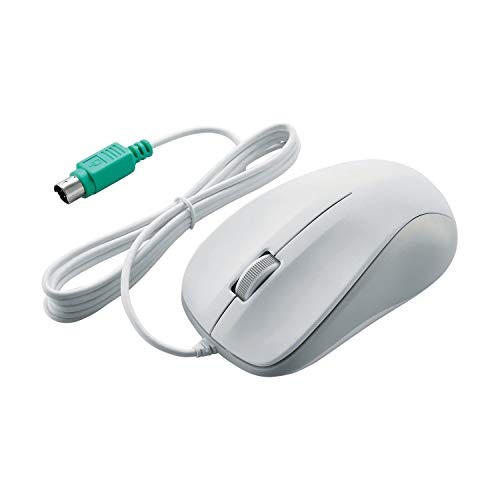ELECOM Wired Mouse 3 Buttons PS2 Optical White ROHS Compliant M-K6P2RWH/RS