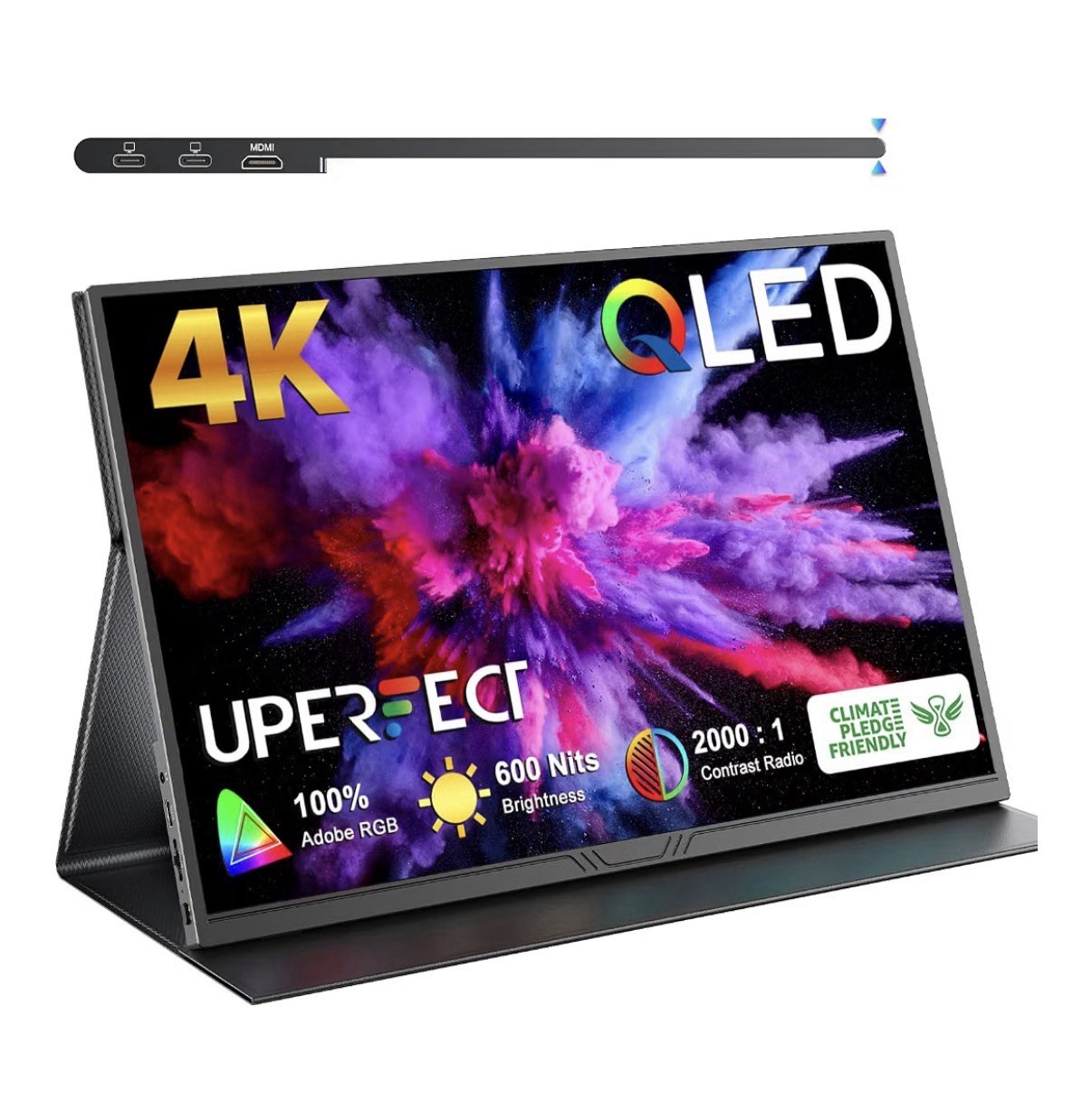 UPERFECT True 4K Portable Monitor 15.6" 600 Nits Second Display 100% Adobe RGB