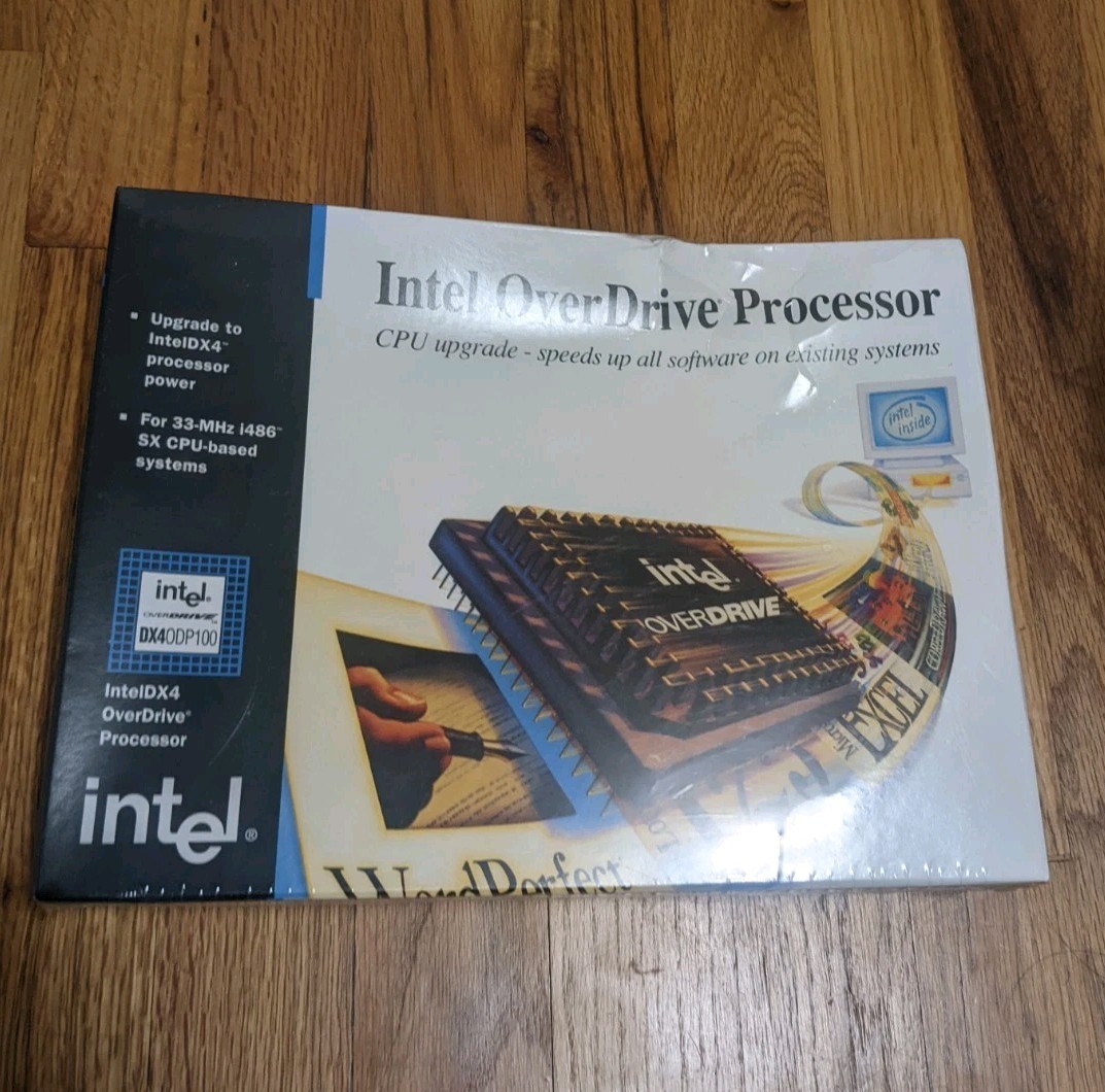 NEW DX4 100 BOXED INTEL PROCESSOR OVERDRIVE DX4ODP100 486 100Mhz CPU 33/100 Dent