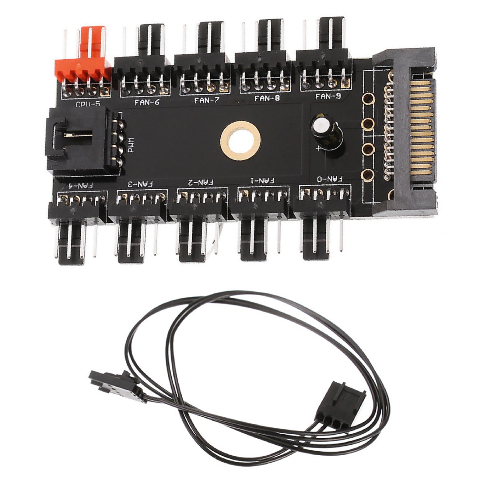 4Pin PWM Cooler Fan HUB Splitter 1 To 10 Extension SATA Power Supply Splitter
