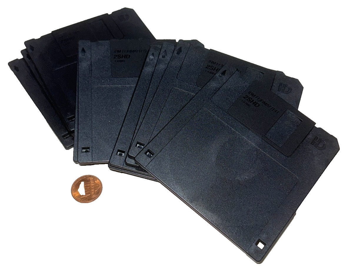 Lot Of 10 Formatted IBM 2SHD 3.5" 1.44MB HD Floppy Disks