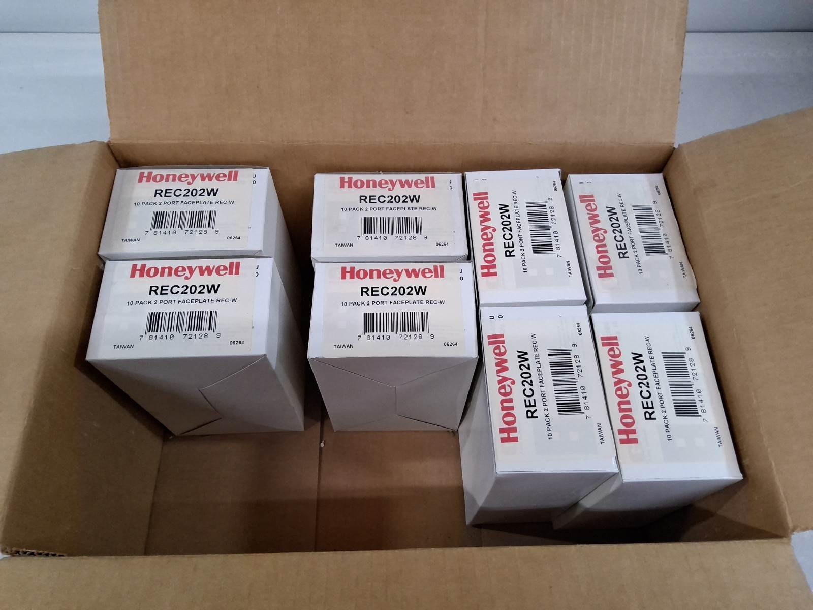 Lot Of 80 Honeywell 2 Port White  RJ45 Data Network Face Wall Plate NIP REC202W