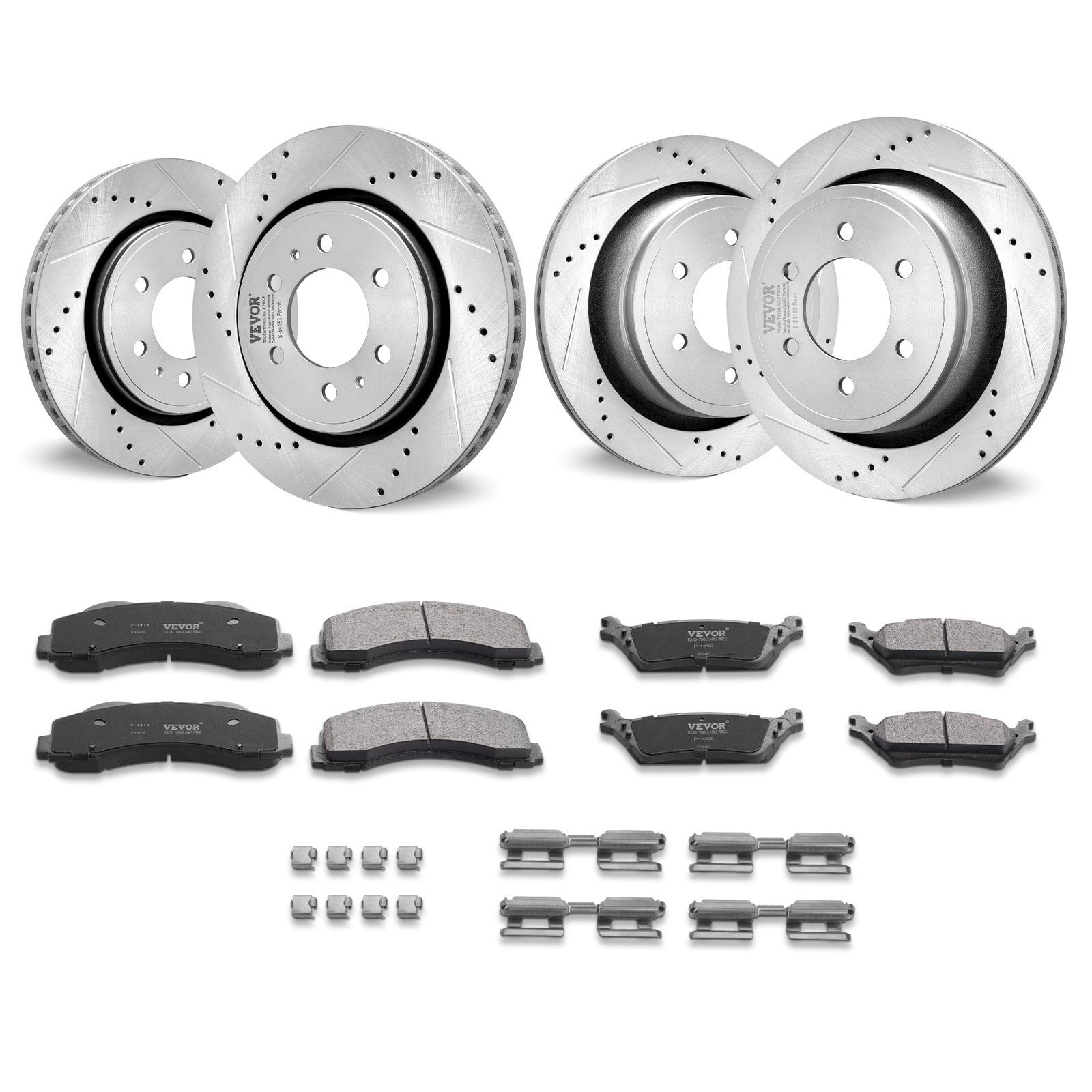  Front and Rear Brake Kit Compatible with 2012-2020 Ford F-150(MPB Only), Drille