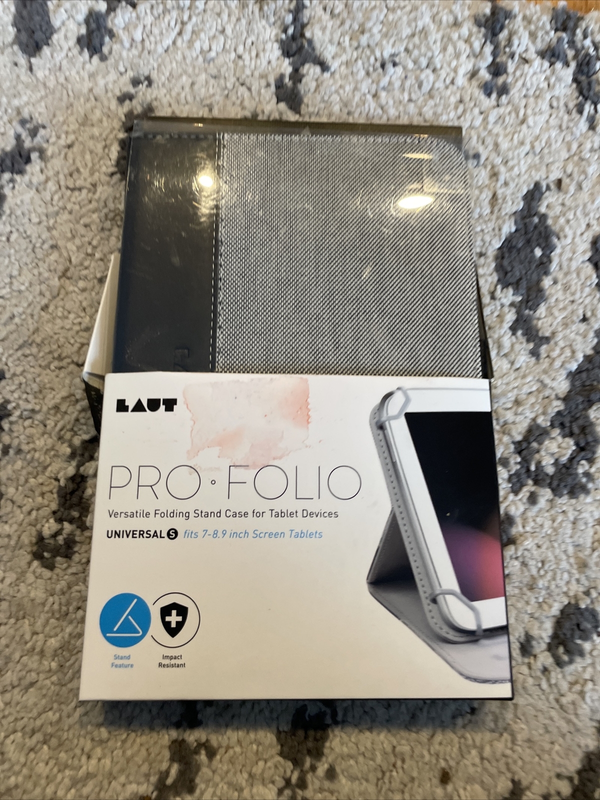 Laut ProFolio Black Universal Tablet Folding Stand Case Fits 7 - 8.9mDevices NEW