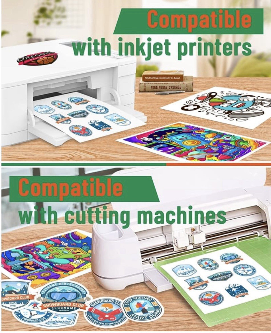 100 pcs translucent vinyl sticker paper for inkjet printer 