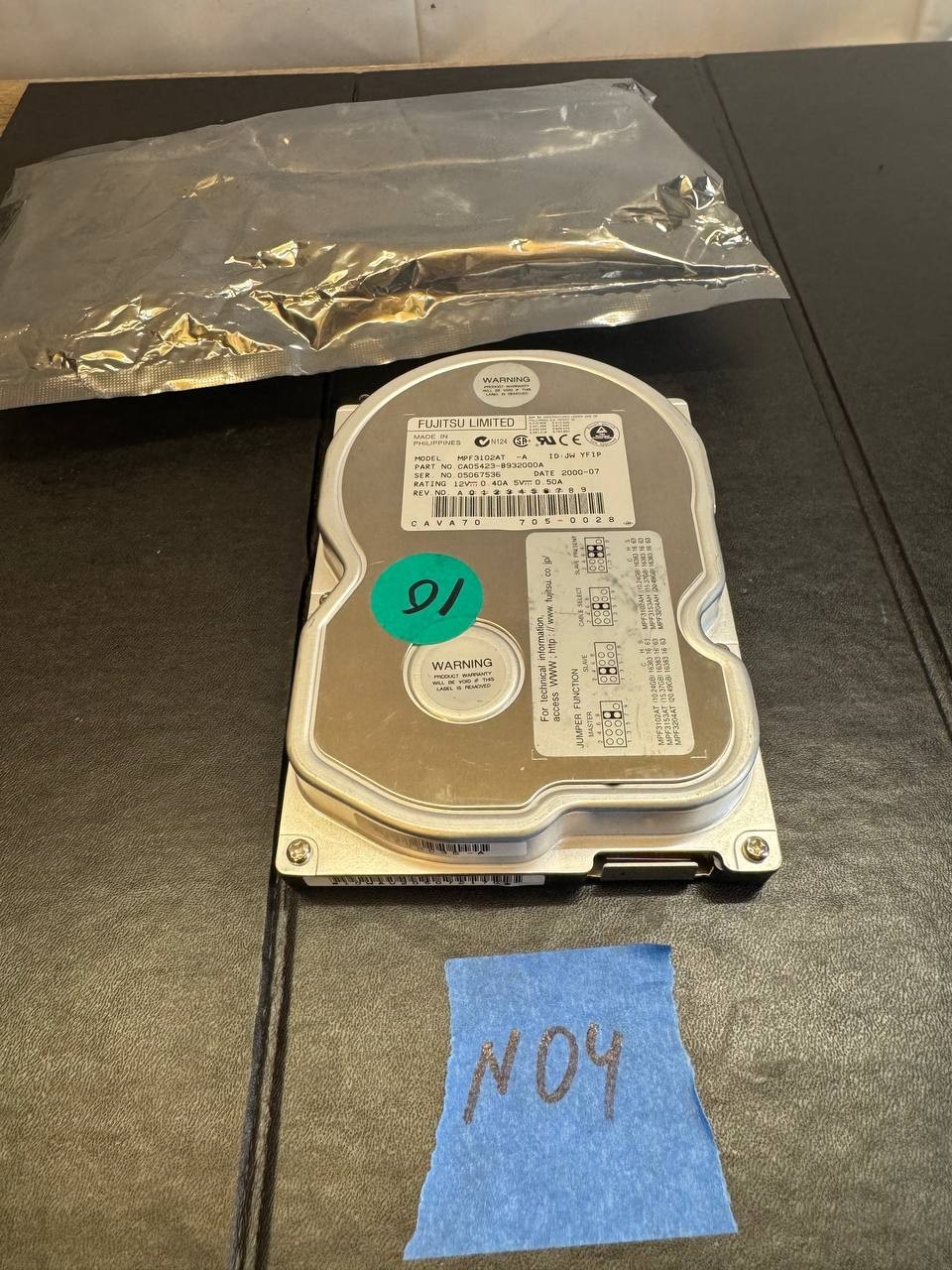 Fujitsu MPF3102AT-A 10.2GB 3.5" IDE HDD (Ultra-ATA/66, 5400 RPM) – Untested