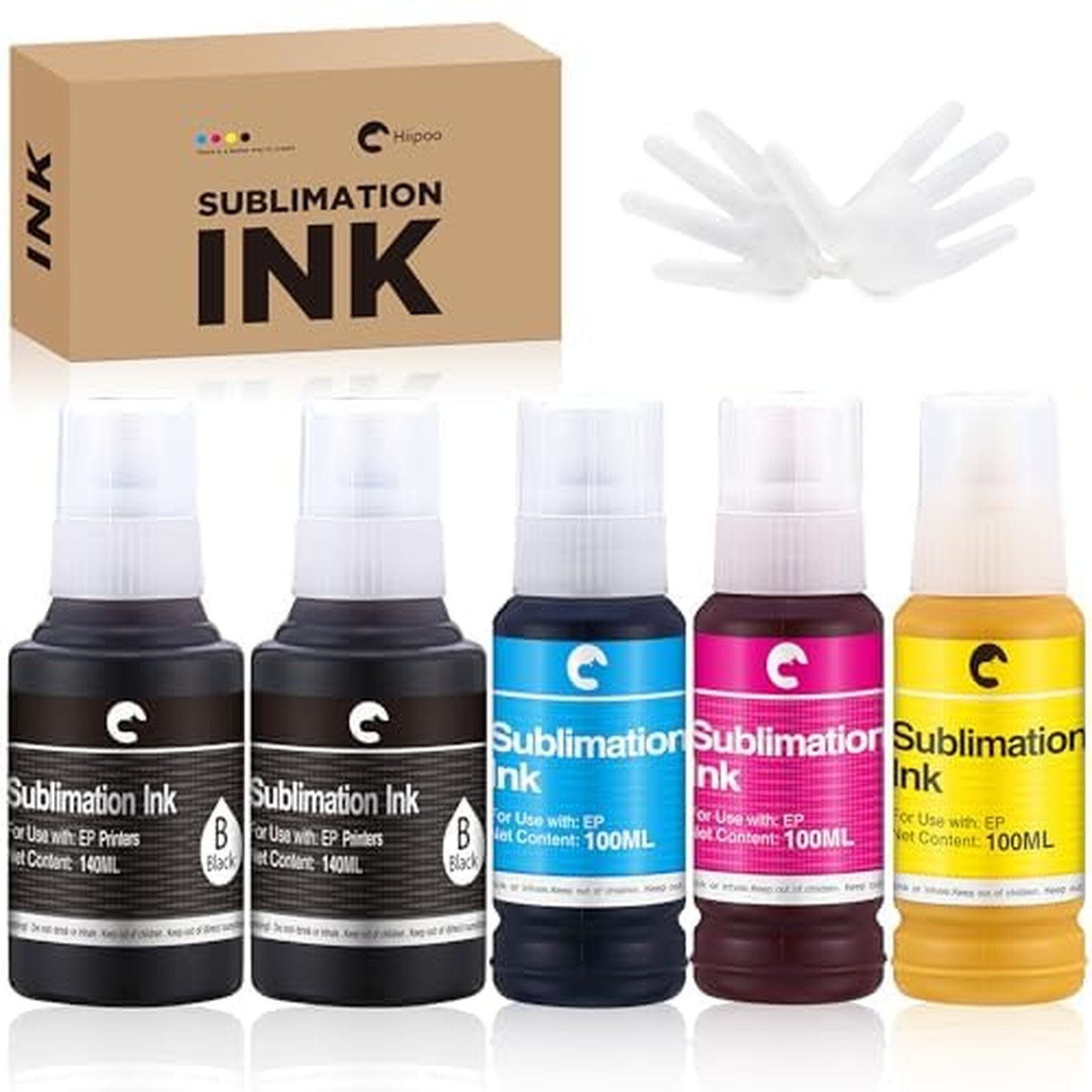 Hiipoo 580ML Sublimation Ink for Supertank Inkjet Printer ET-2400 ET-2720 ET-...
