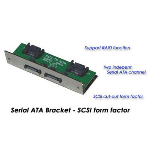 Dual Channel SATA III To SATA III Panel Mount For SCSI Cut-Out