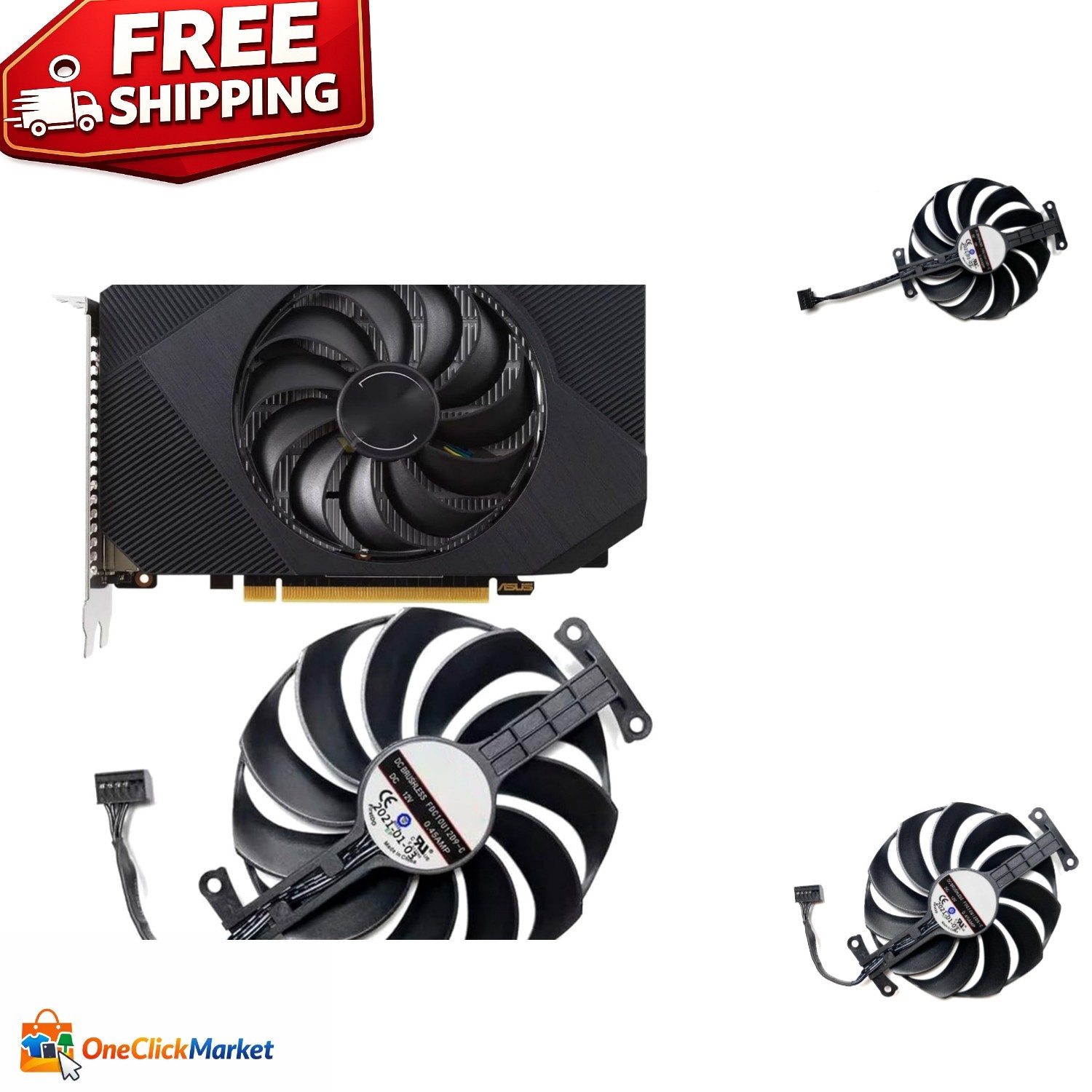 ASUS Graphics Card Replacement Fan - T129215BU-C for Optimal Cooling Performance