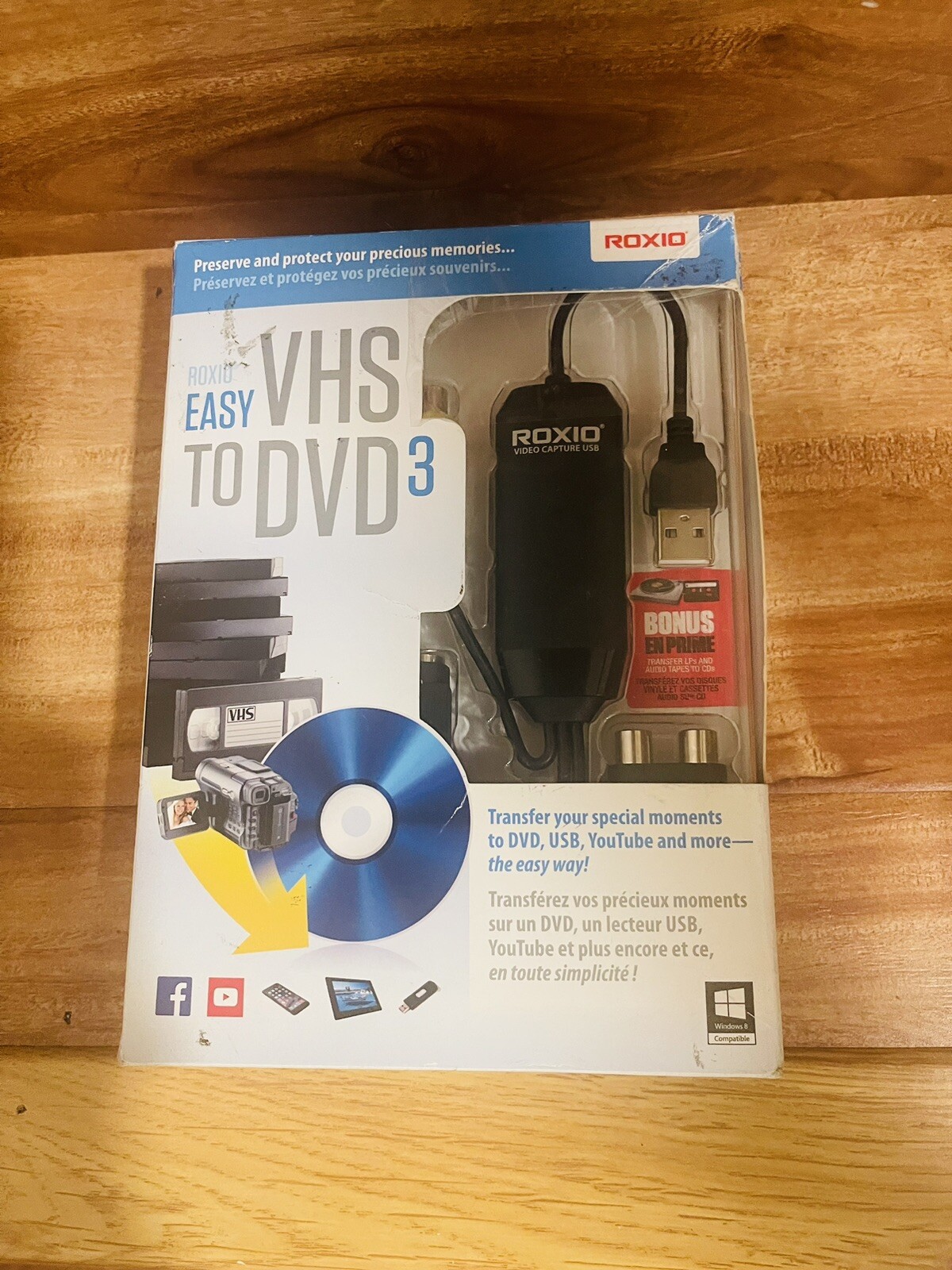 Rare ROXIO EASY 3 TRANSFER VHS TO DVD. Sealed but Dented Box