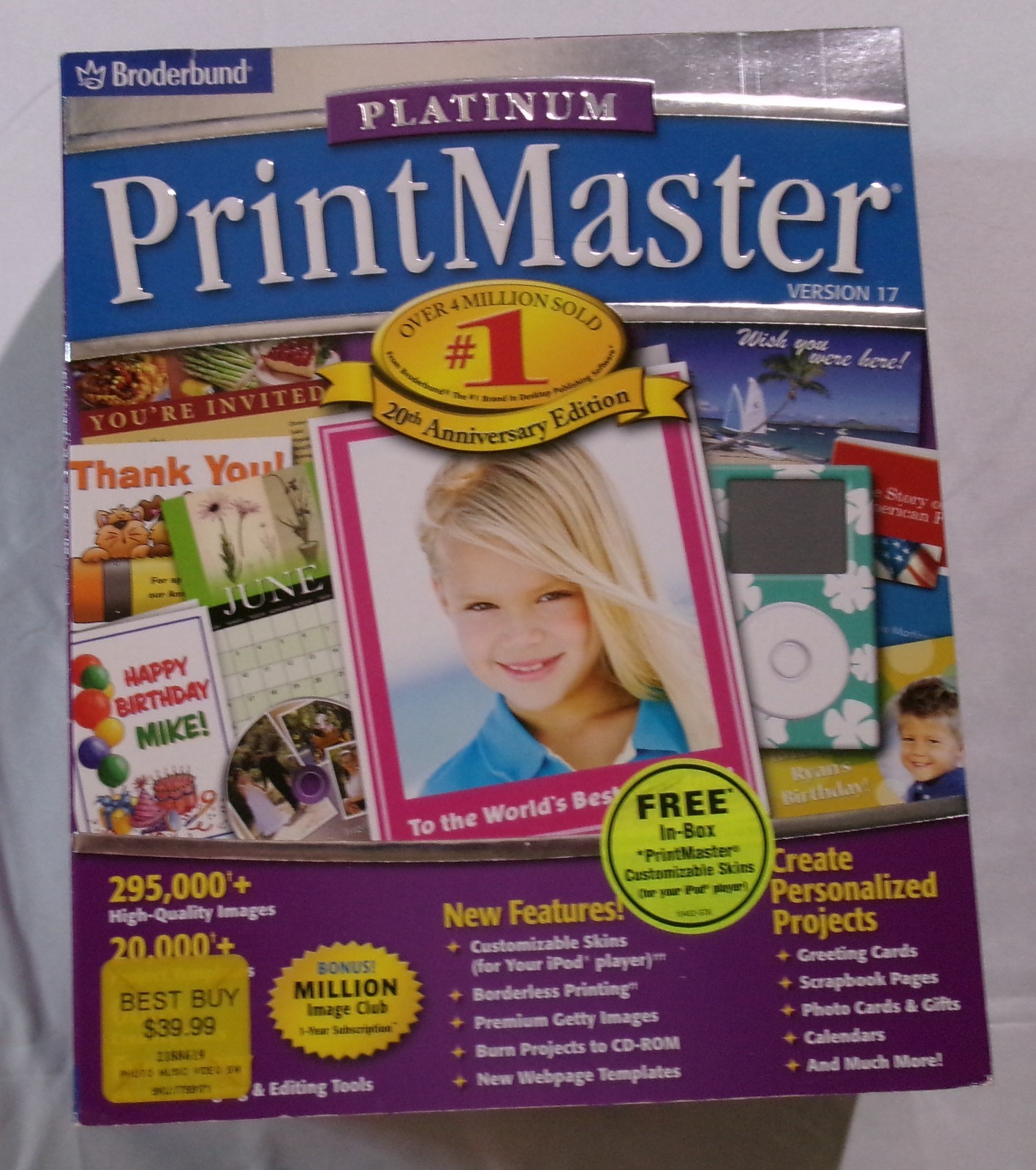 Broderbund Printmaster Platinum Version 17 Windows XP PC