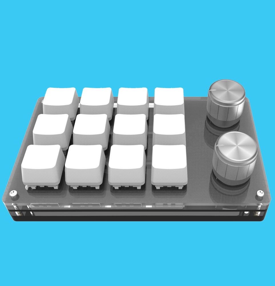 USB Knob design Mini 12-Key Mechanical Keyboard Programmable Keys Keypad d