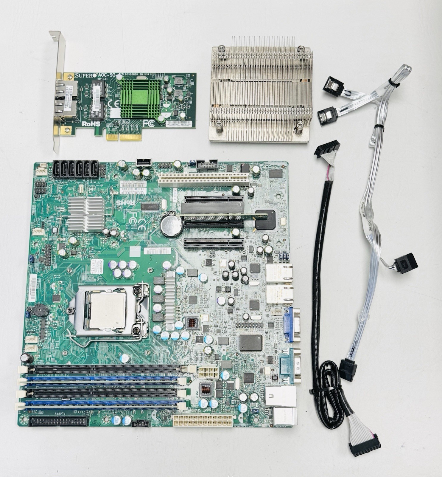Supermicro X8SIL-F Server Motherboard w/Heatsink, (2x4GB) Memory, AOC-SG-I2