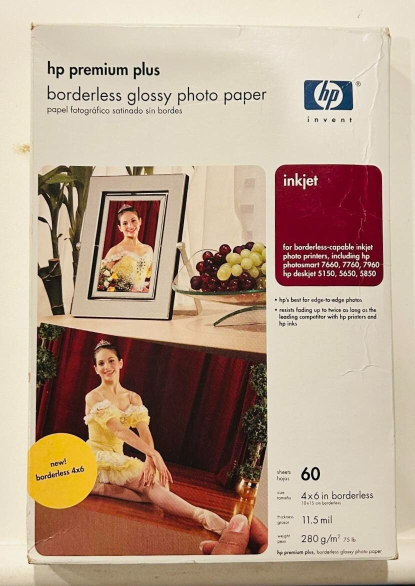 HP Invent Premium Plus Borderless Glossy Photo Paper For Inkjet Q2502A