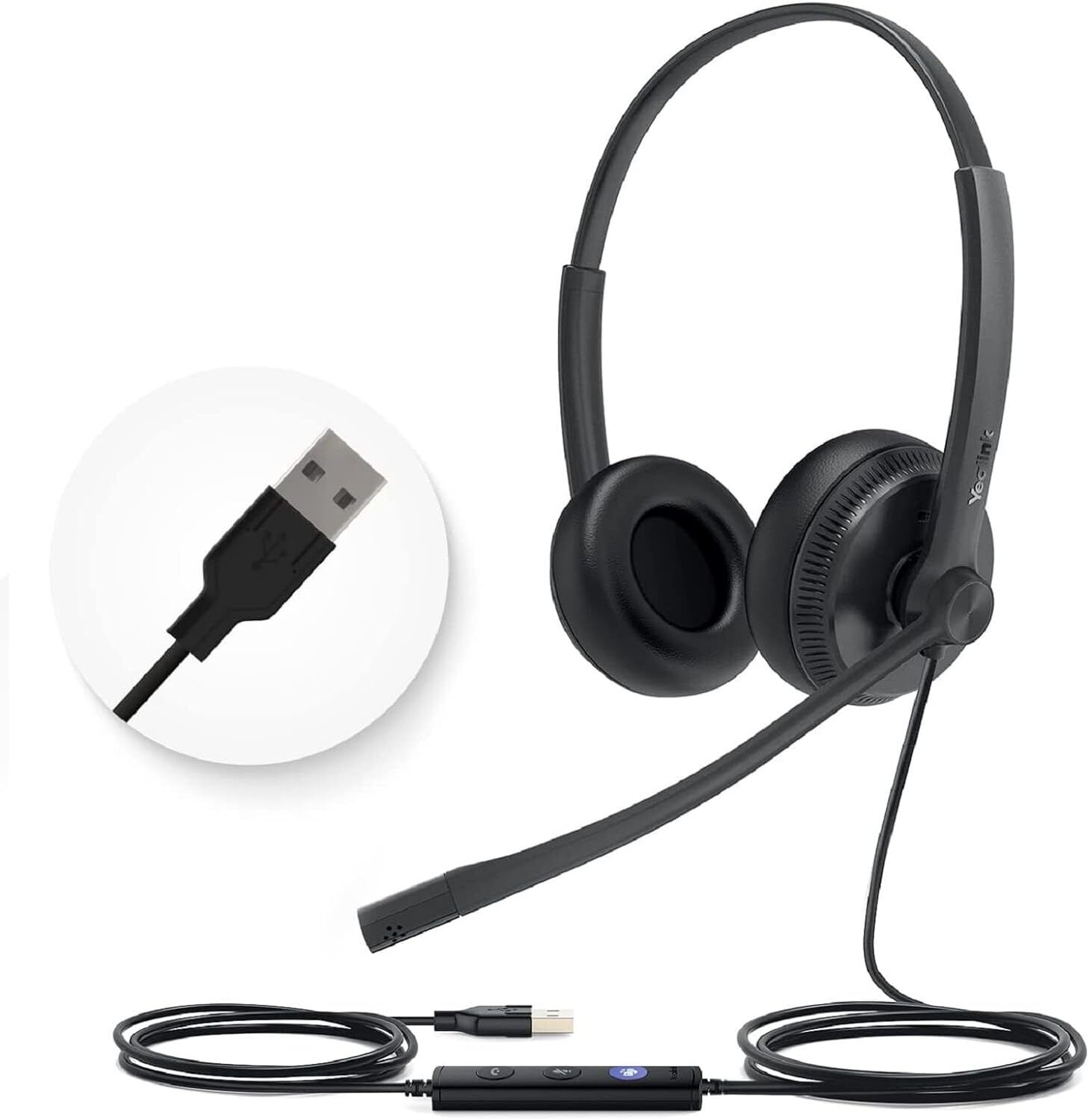 Yealink USB Wired Headset UH34 Dual with Microphone & Noise Cancelling