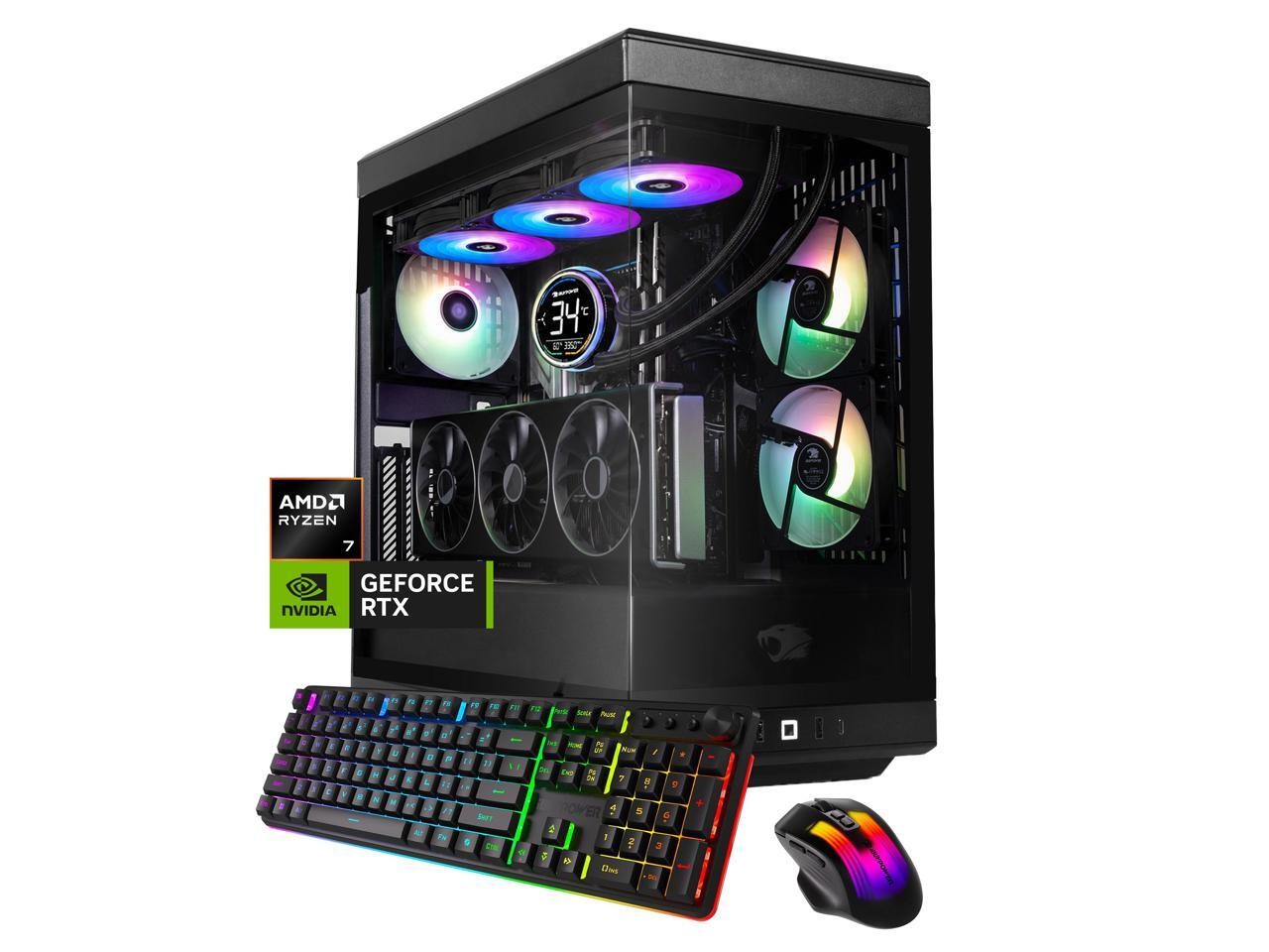 iBUYPOWER HYTE Y40 Pro RGB AMD Ryzen 7 9800X3D 32GB 1TB RTX 5070 Ti W11H Desktop