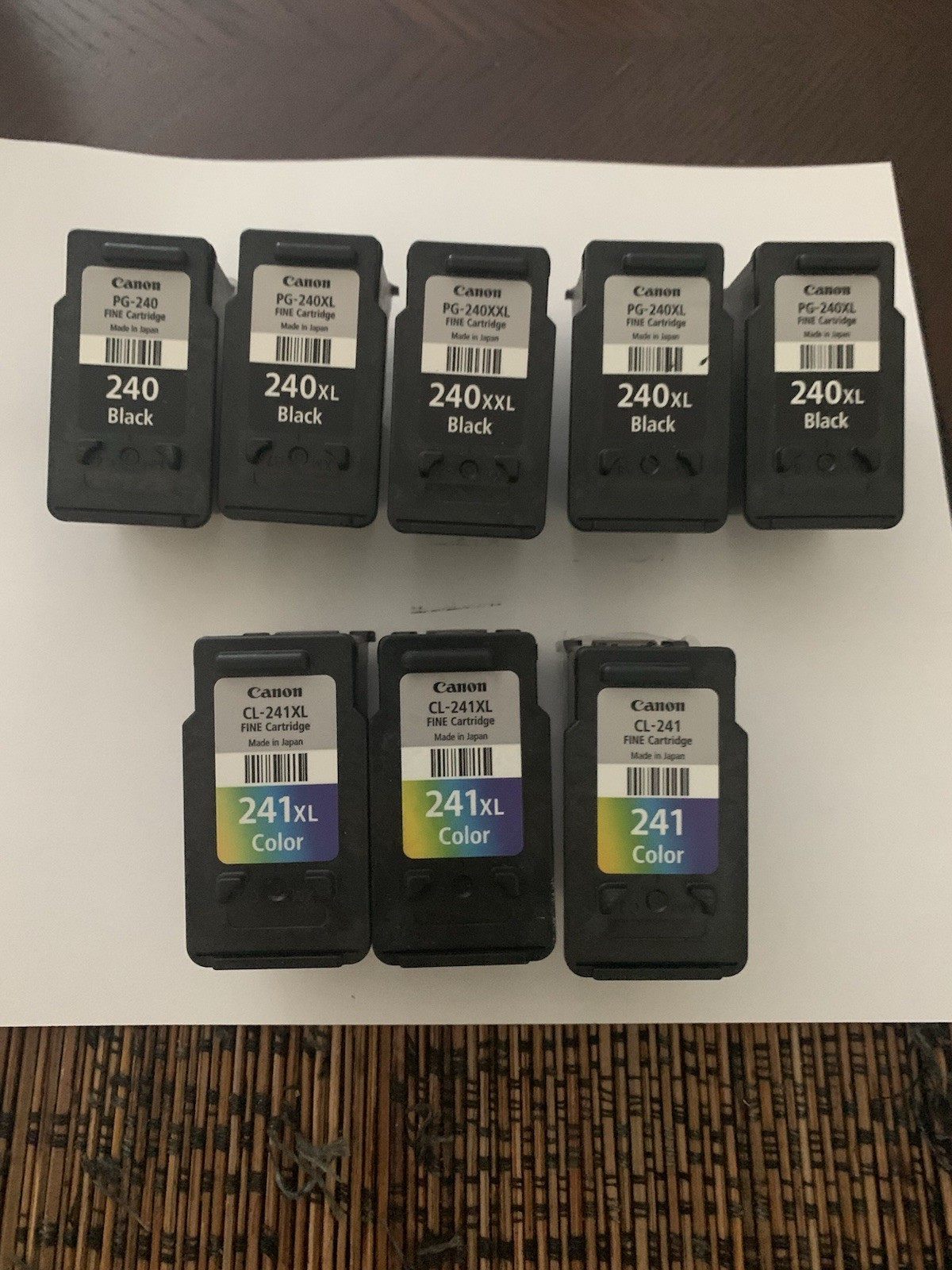 Lot Of 8 Genuine Canon Empty Ink Cartridges  “Virgin” PG 240 And CL 241